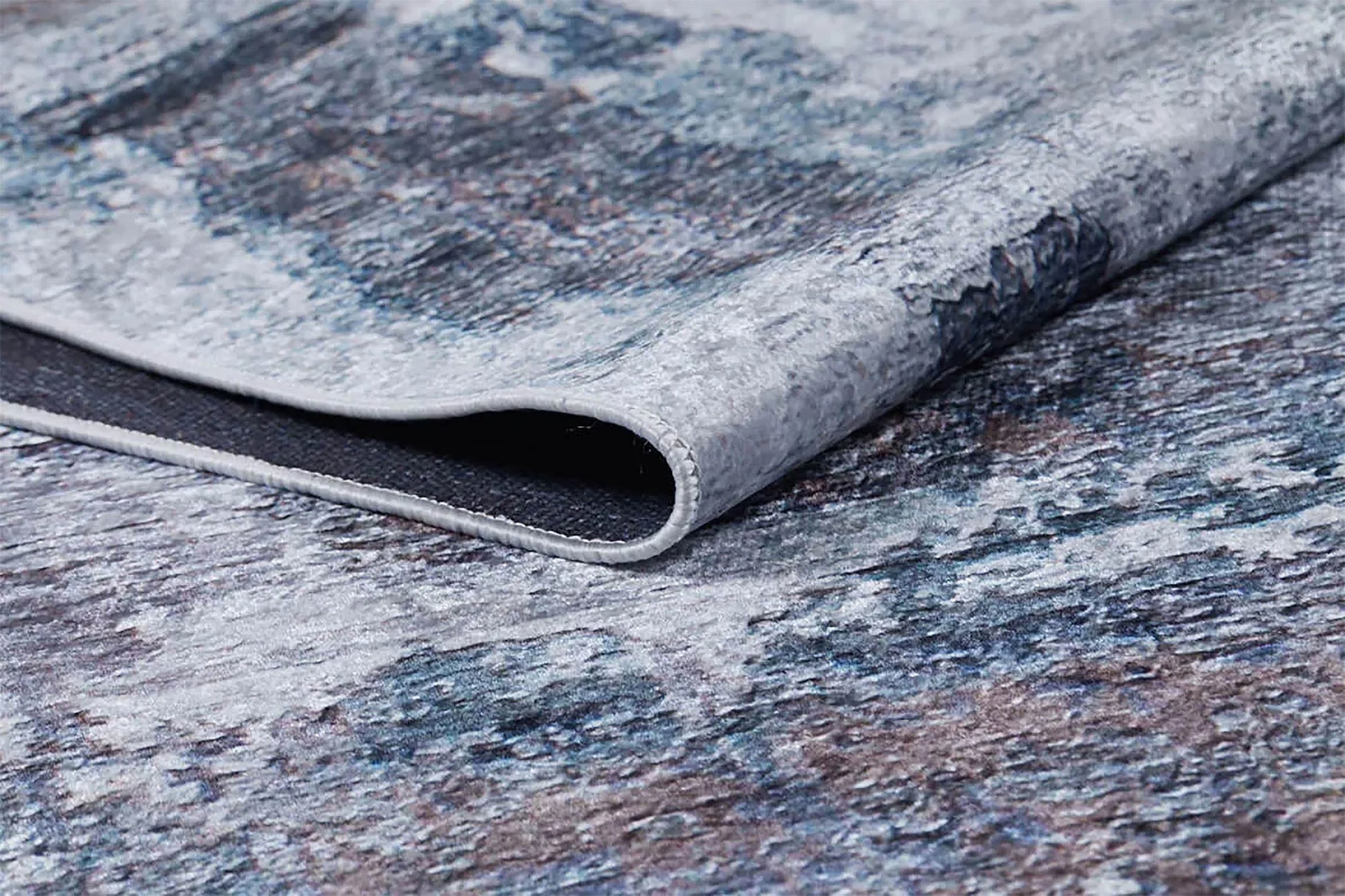 Lacivert, Beyaz ve Kahve Modern Soyut Sanat Halısı