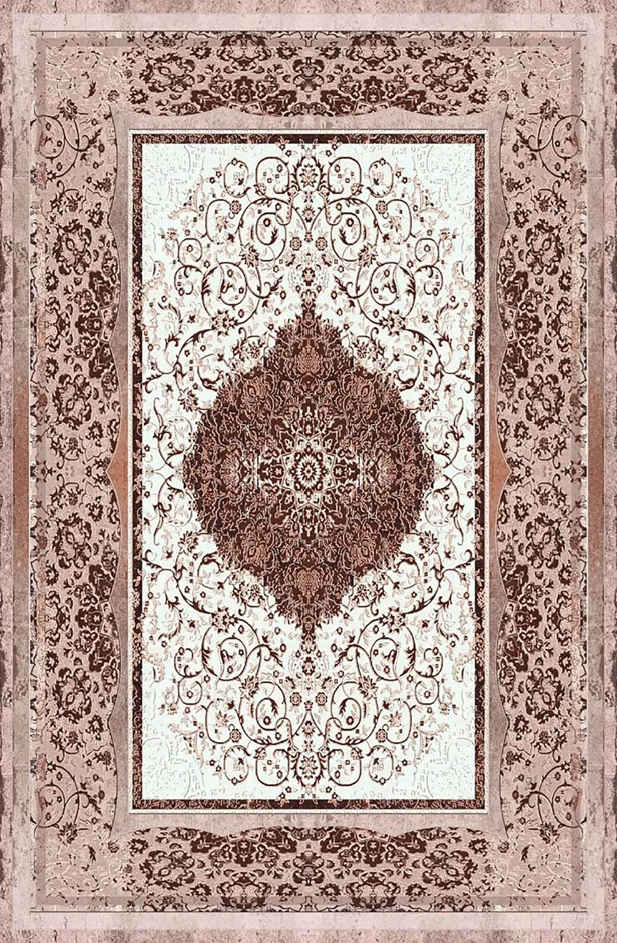 Madalyon Kahverengi Halı - Pera Halı