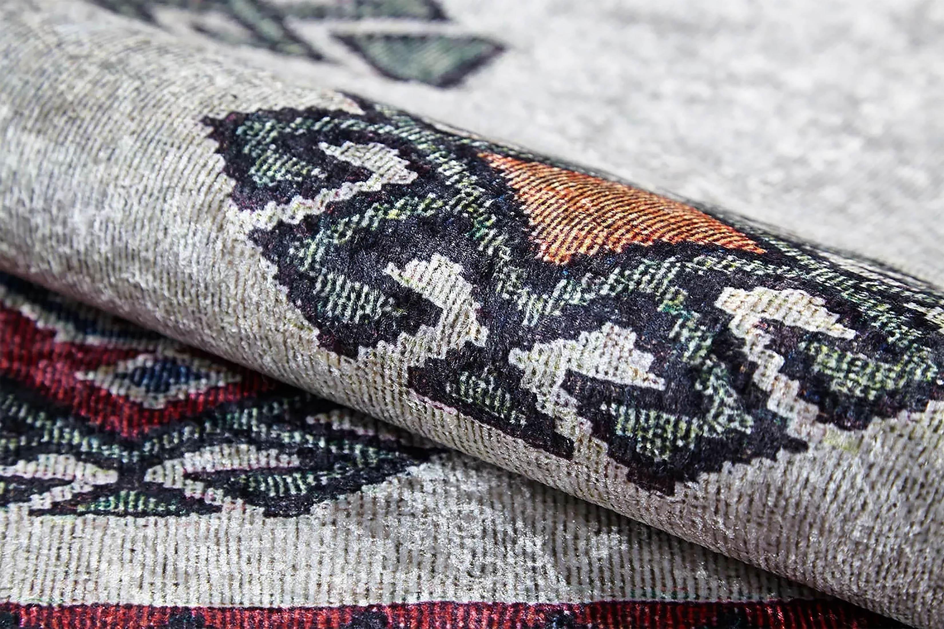 Fas Kırmızı Gri Kilim Halı