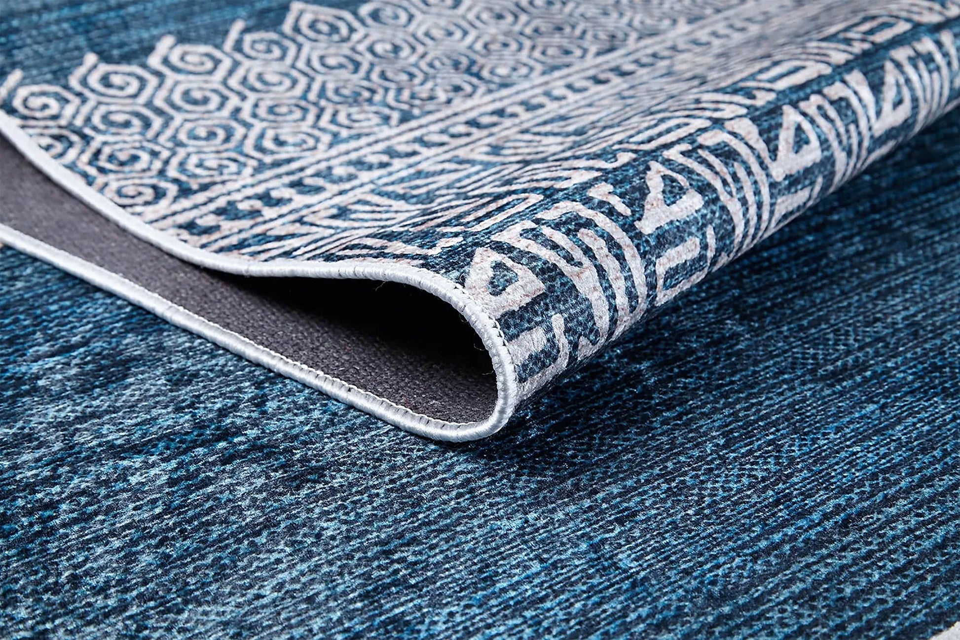 Mavi Bej Etnik Desenli Anadolu Kilim Halı - Pera Halı