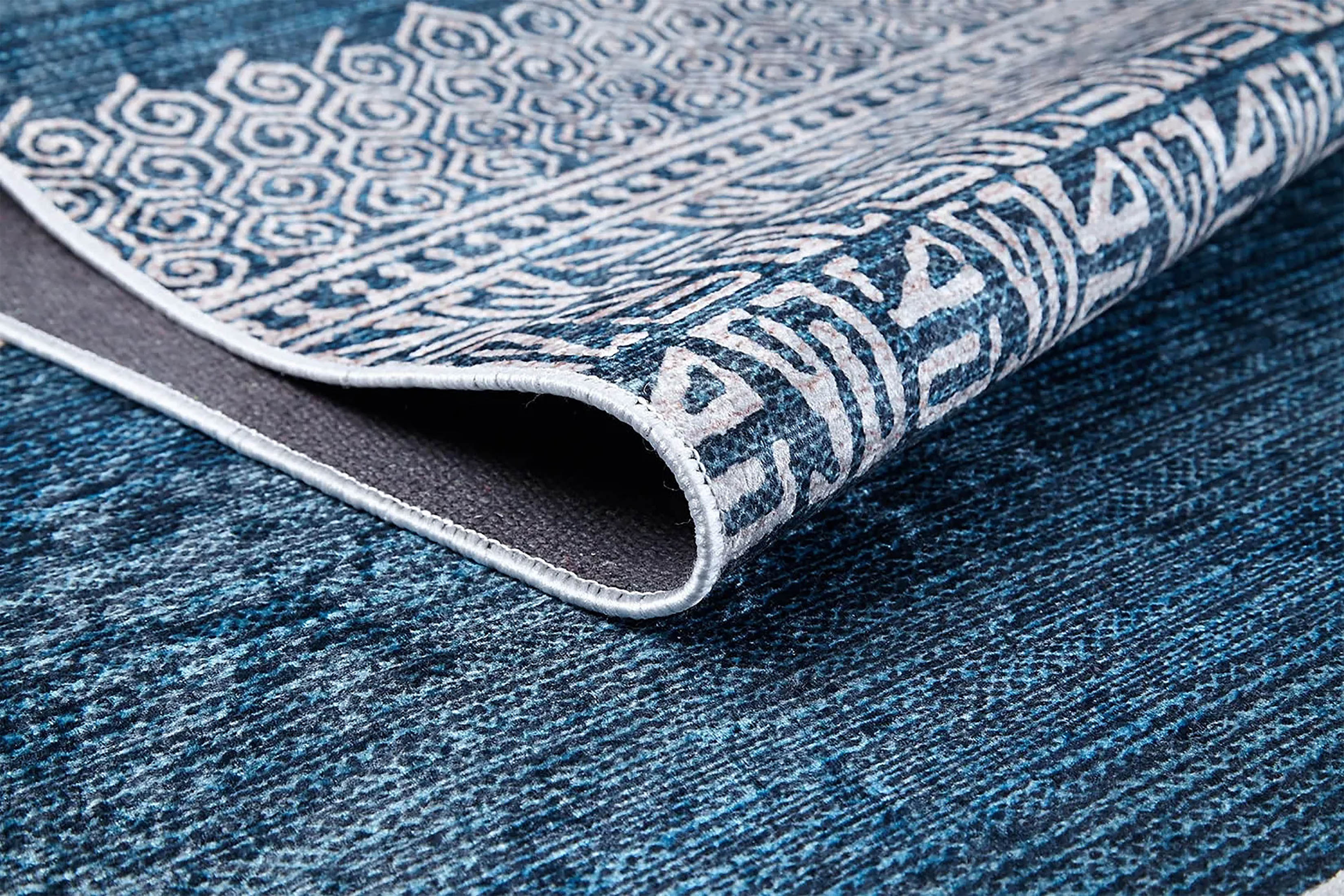 Mavi Bej Etnik Desenli Anadolu Kilim Halı - Pera Halı