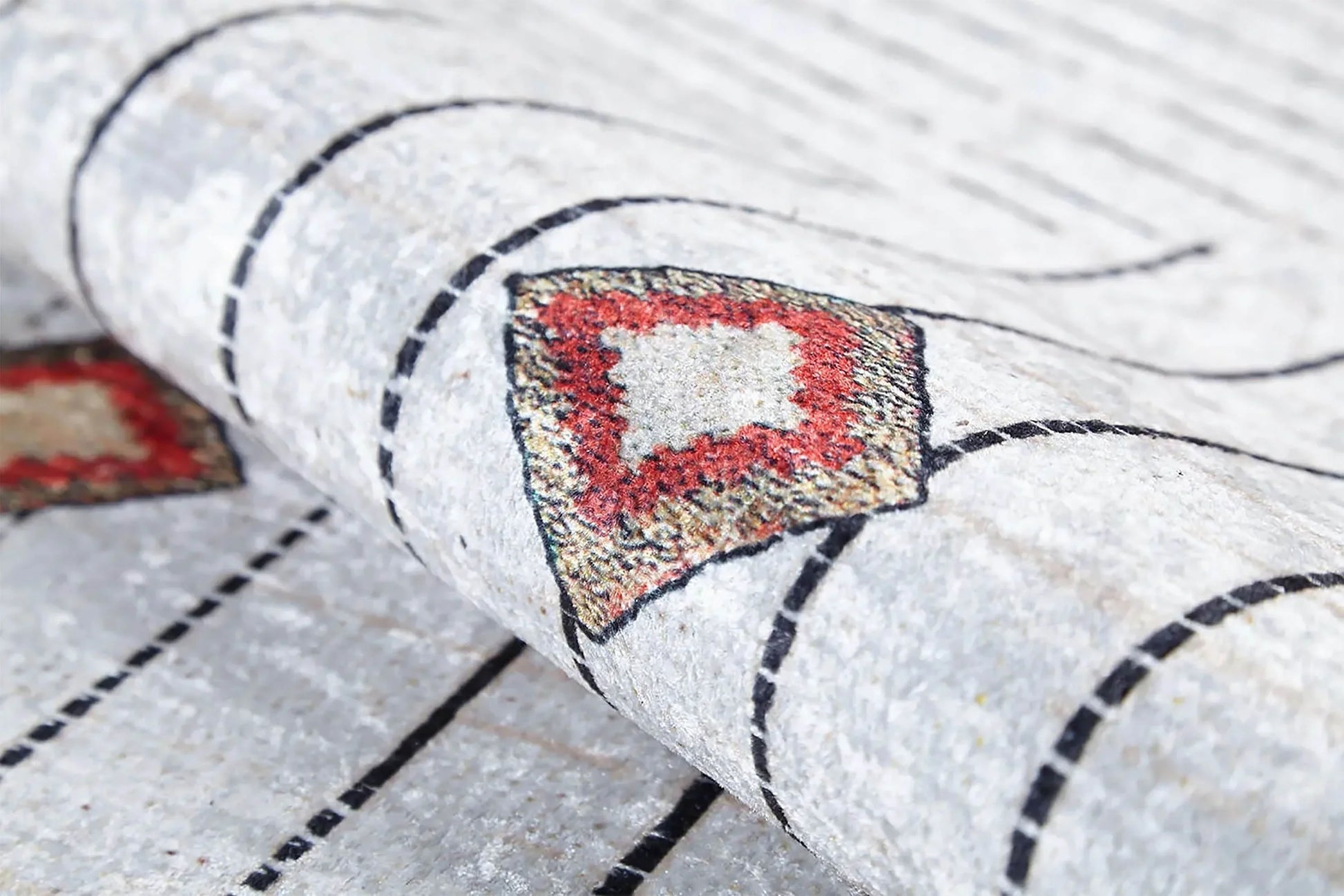 Gri Geometrik Modern Antika Vintage Lüks Halı