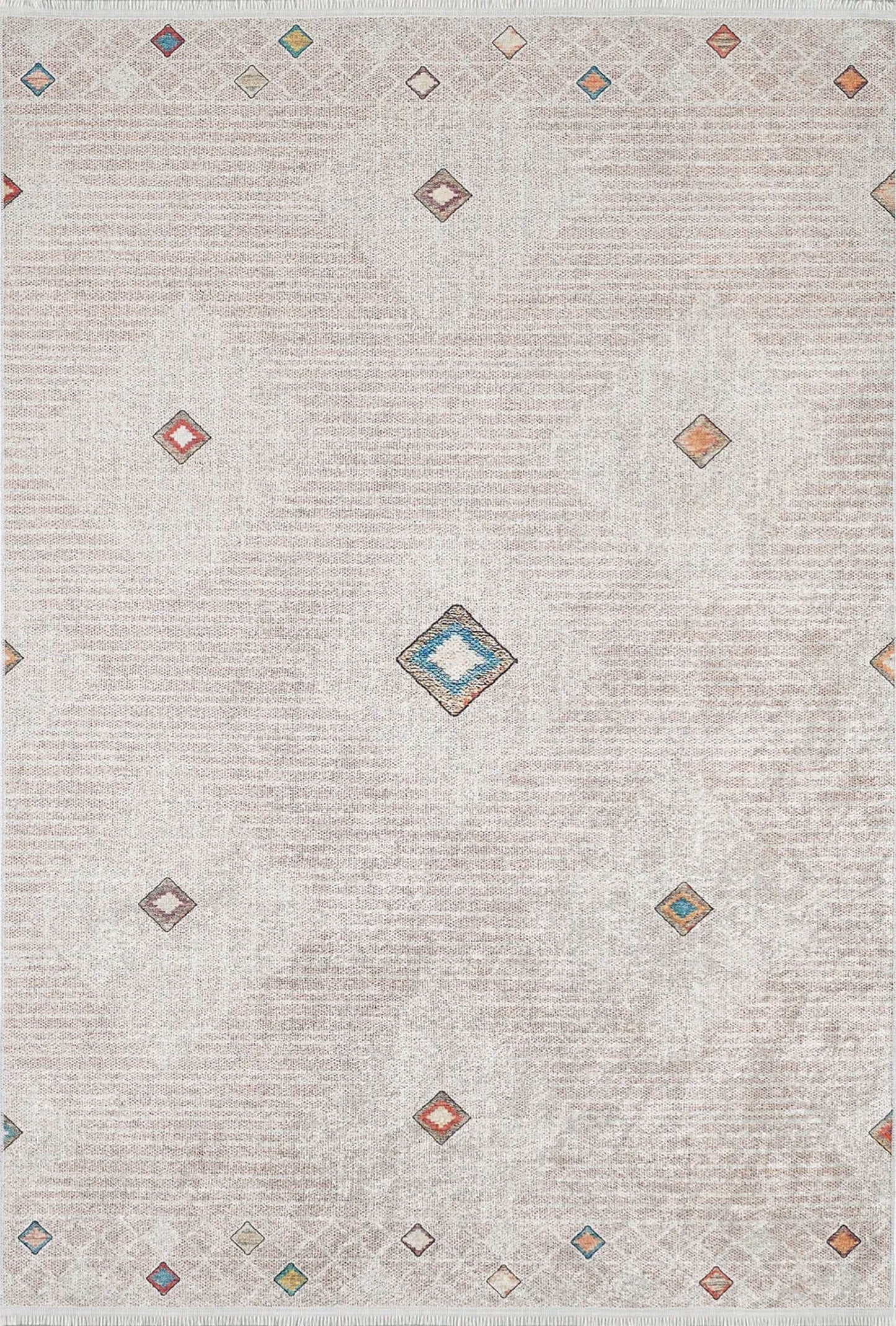 Bej Geometrik Modern Antika Vintage Halı