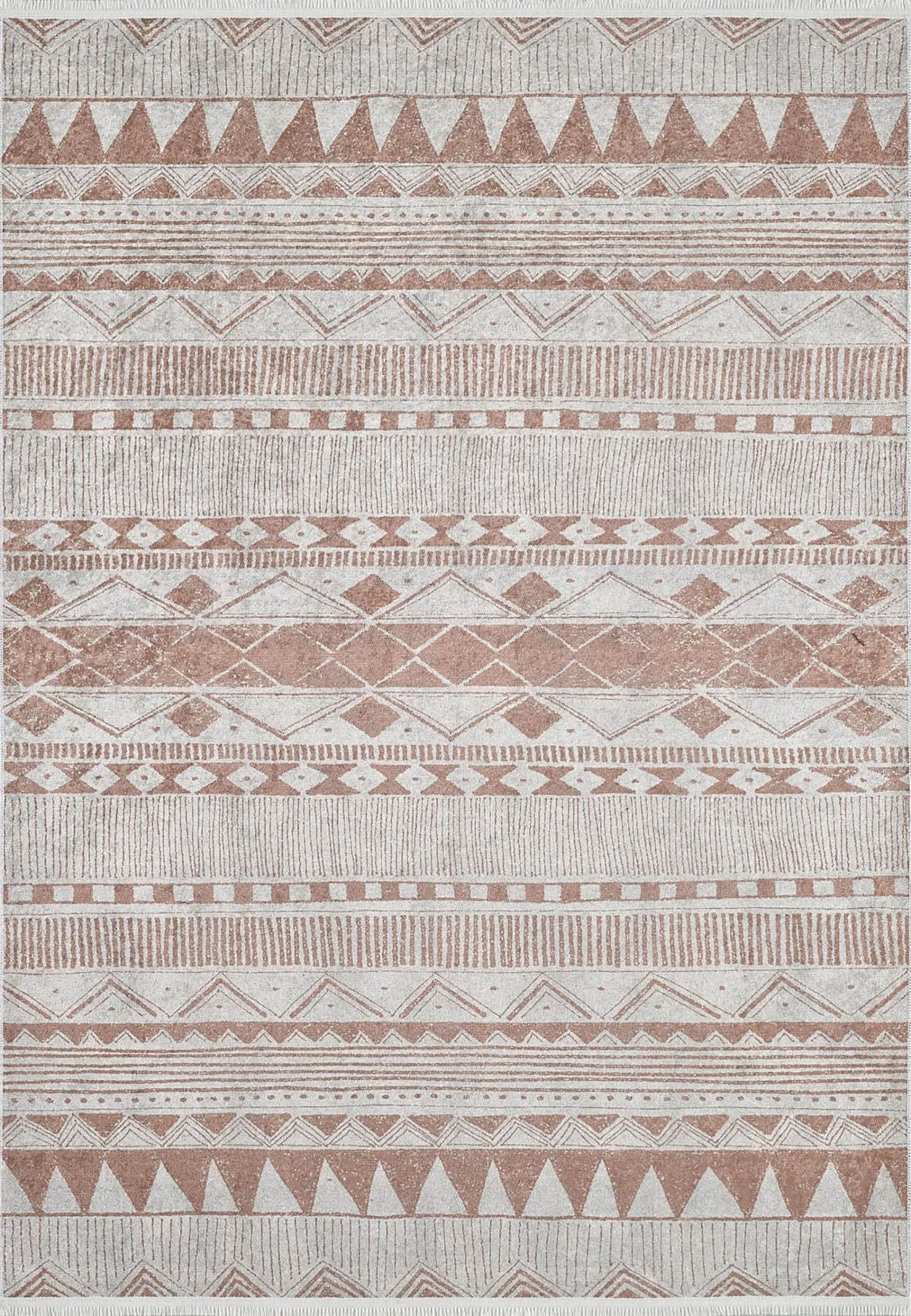Bej Geometrik Kilim Halı - Pera Halı