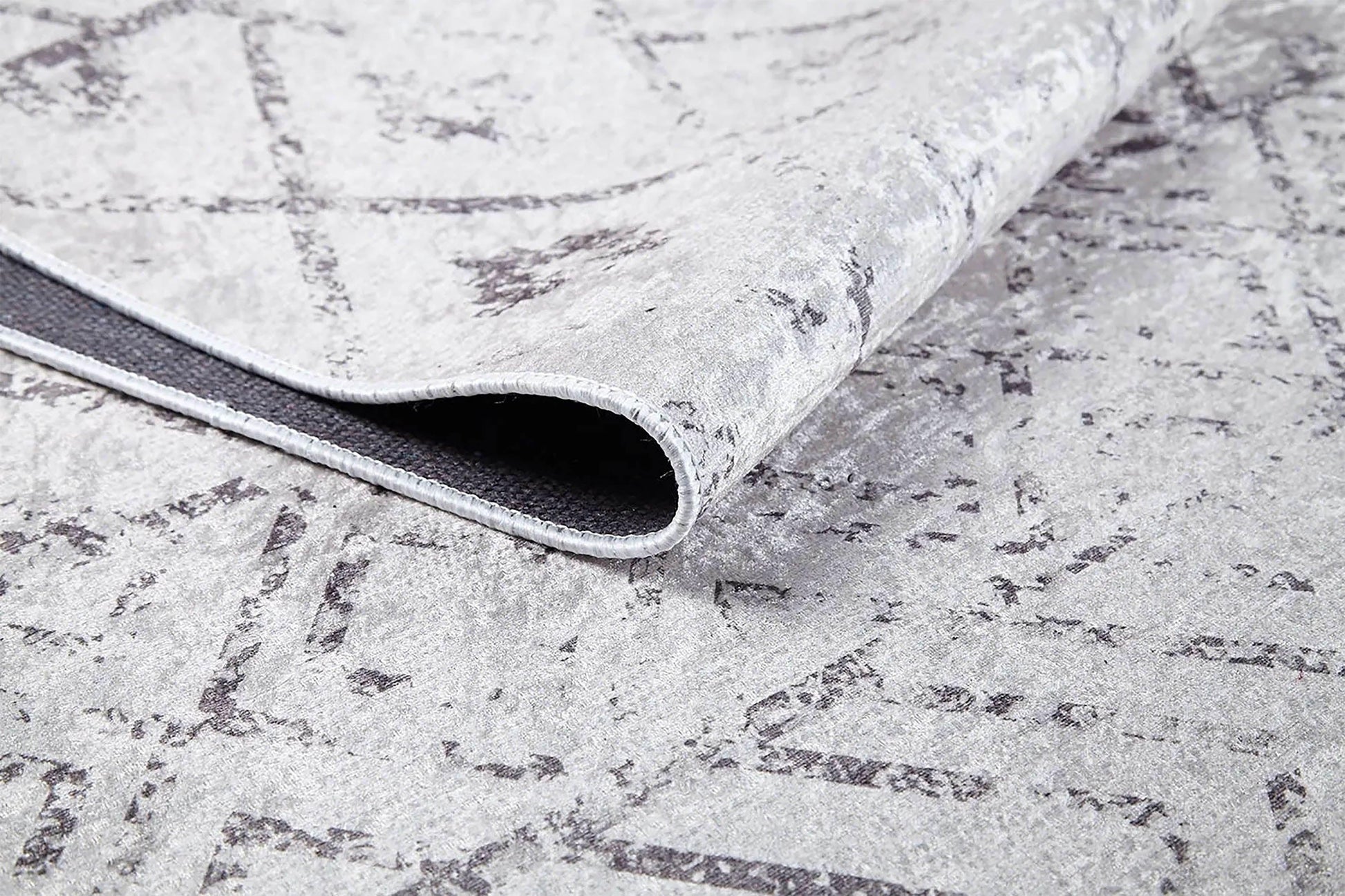 Beyaz Gri Geometrik Antika Benzersiz Vintage Halı