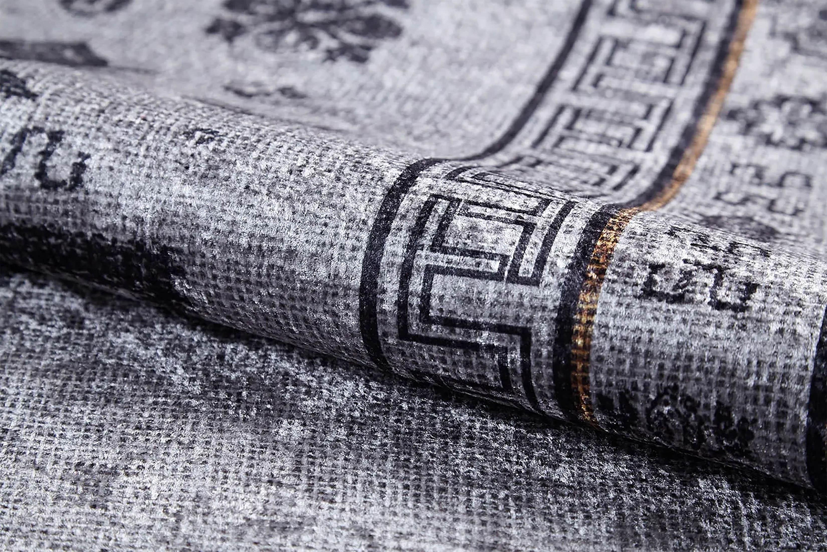 Gri Antik Oryantal Madalyon Halı