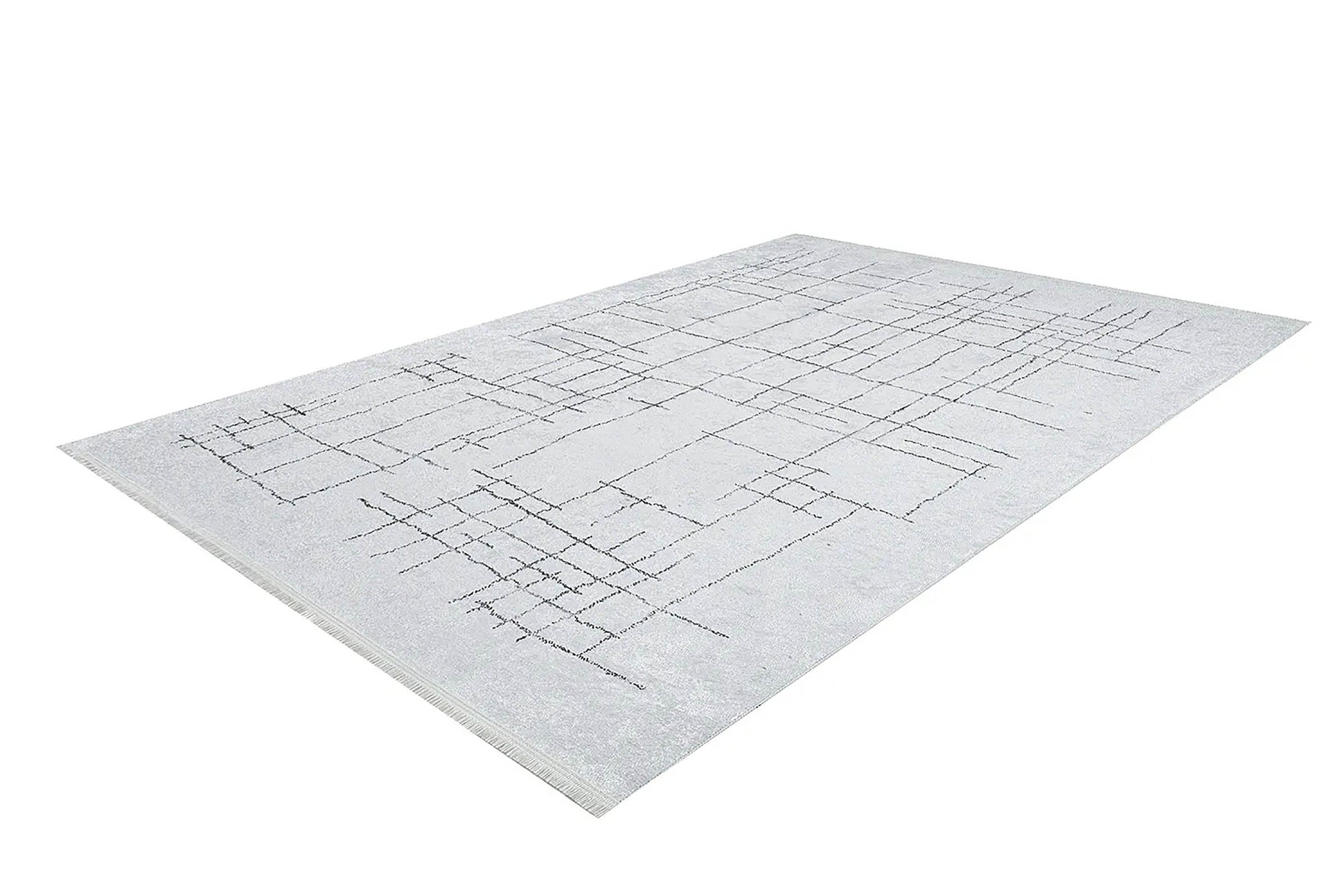 Krem Siyah Geometrik Halı - Pera Halı