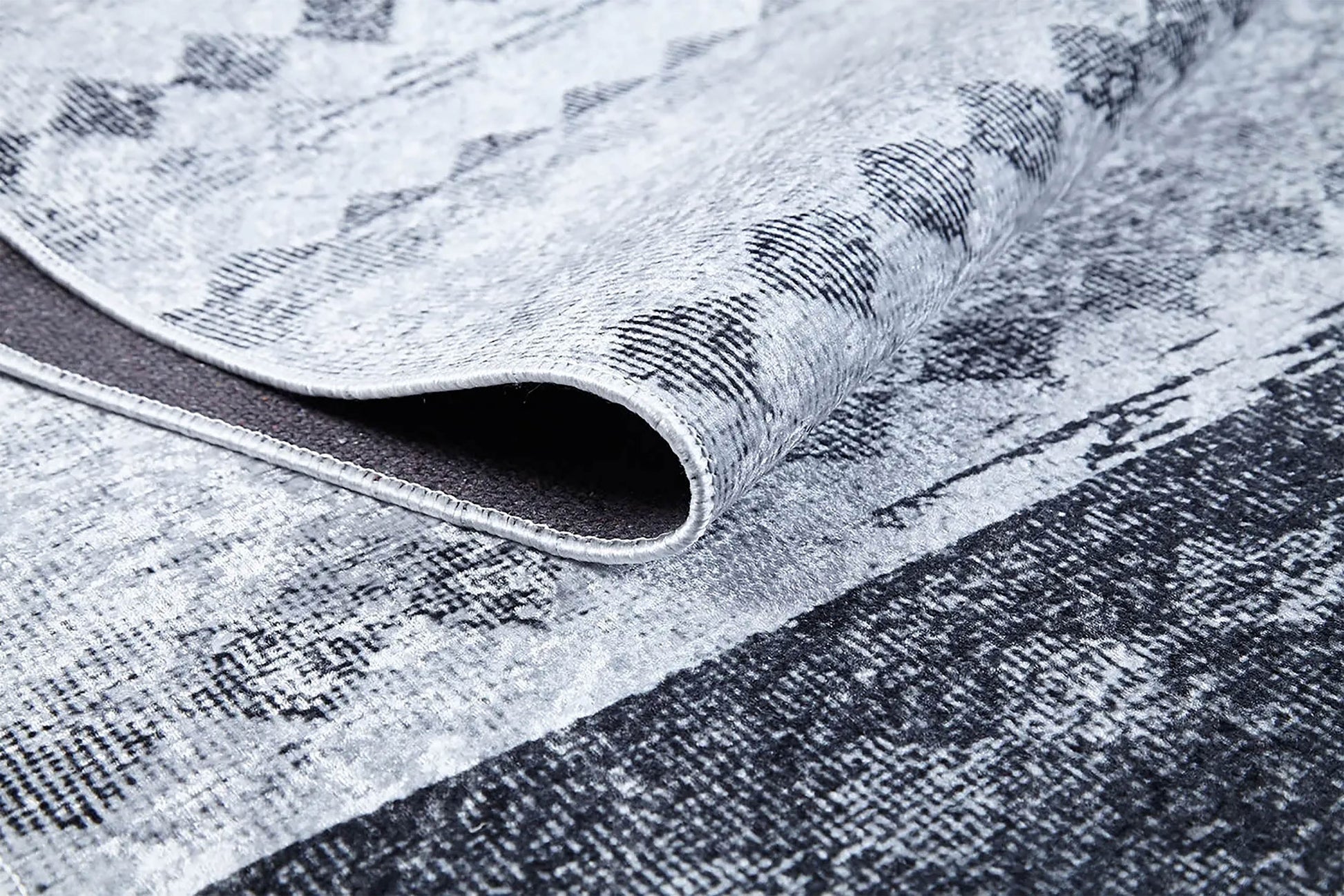 Gri Geometrik Antik Vintage Halı - Pera Halı