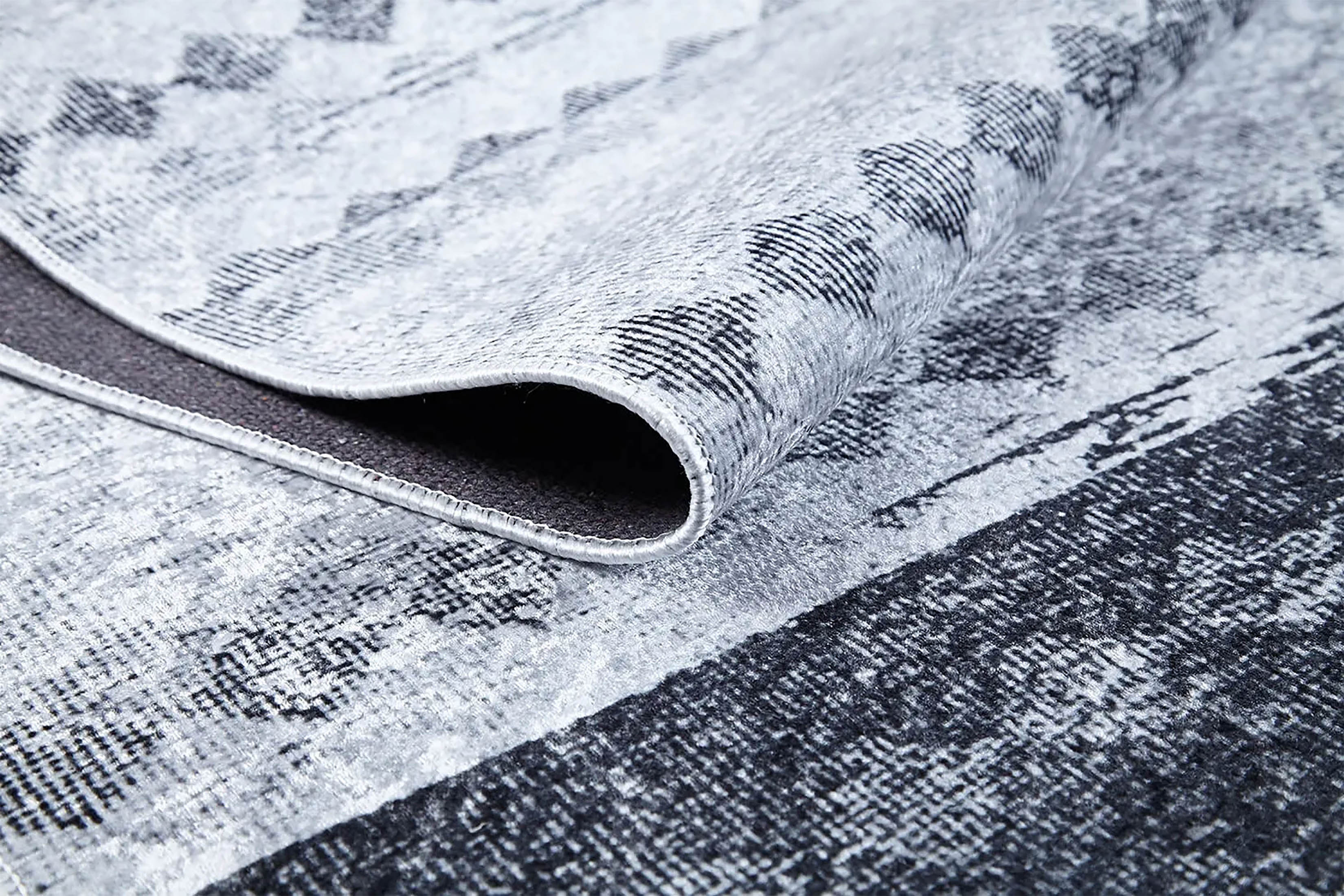 Gri Geometrik Antik Vintage Halı - Pera Halı