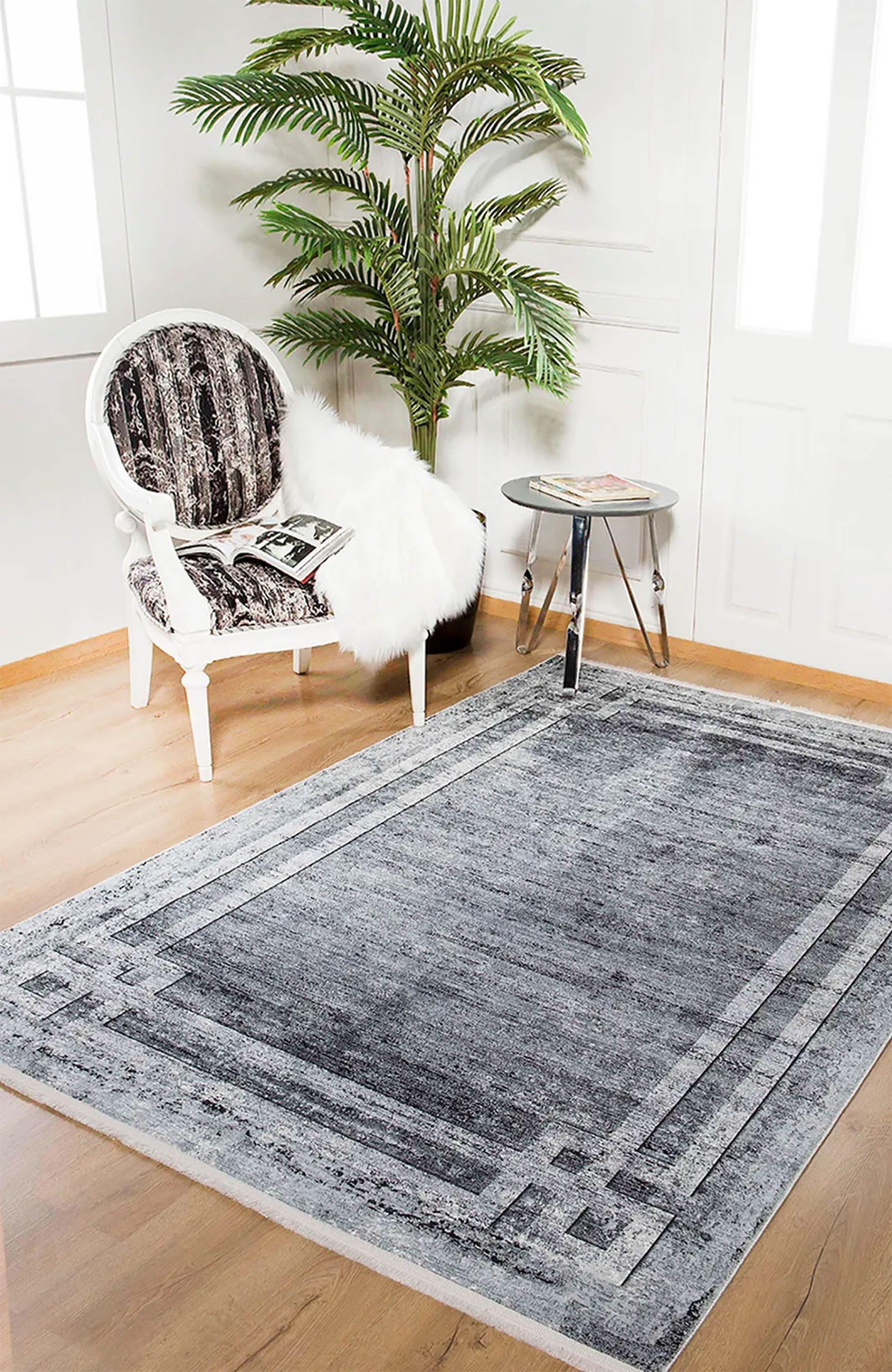 Brown Beige Geometric Antique Art Deco Rug