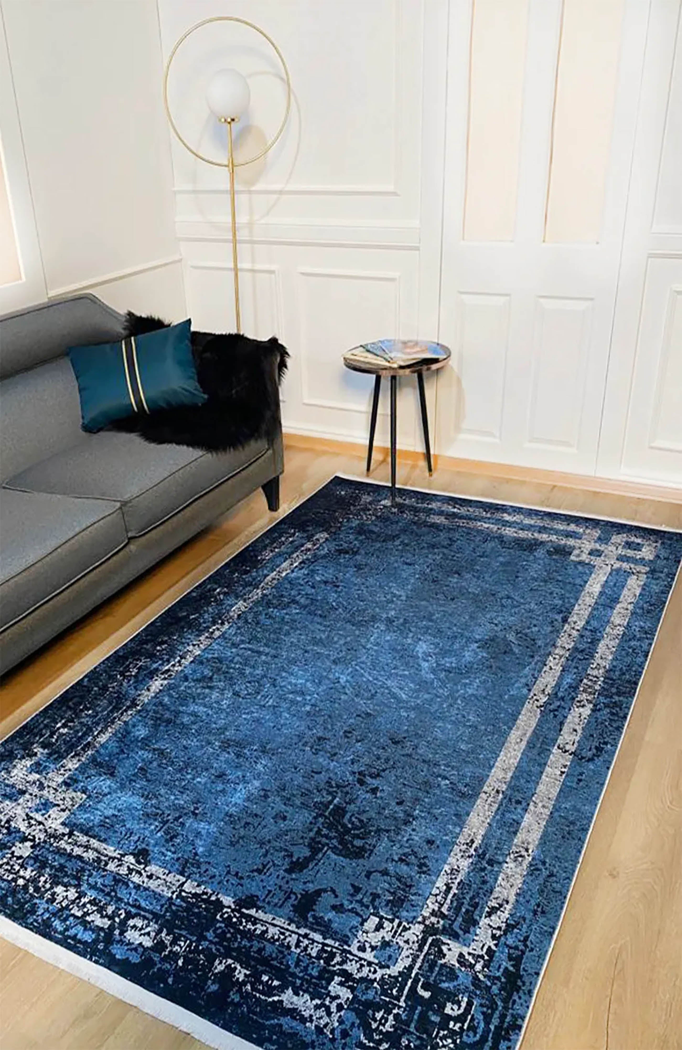 Brown Beige Geometric Antique Art Deco Rug