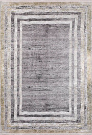 Brown Beige Geometric Antique Art Deco Rug