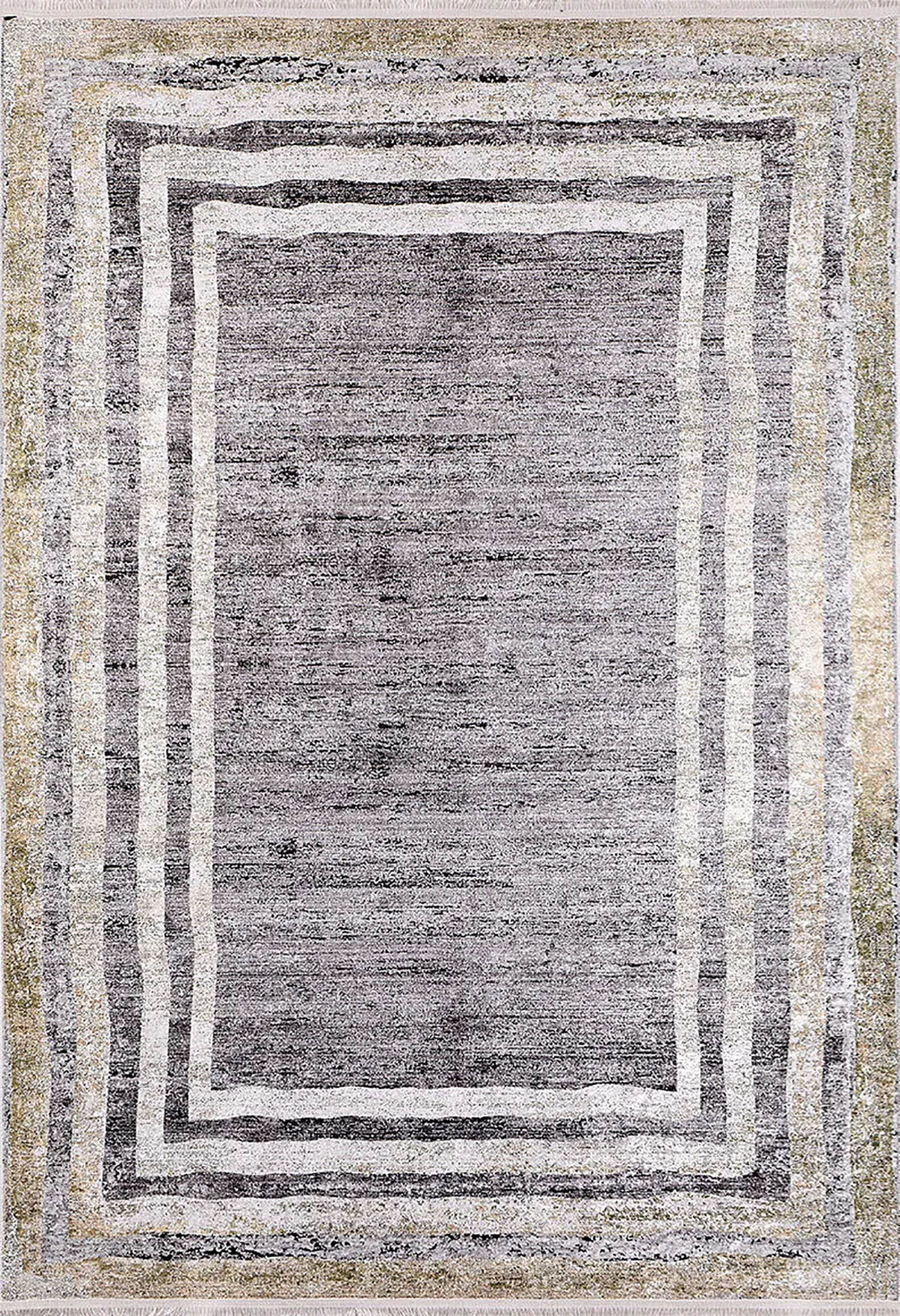 Brown Beige Geometric Antique Art Deco Rug