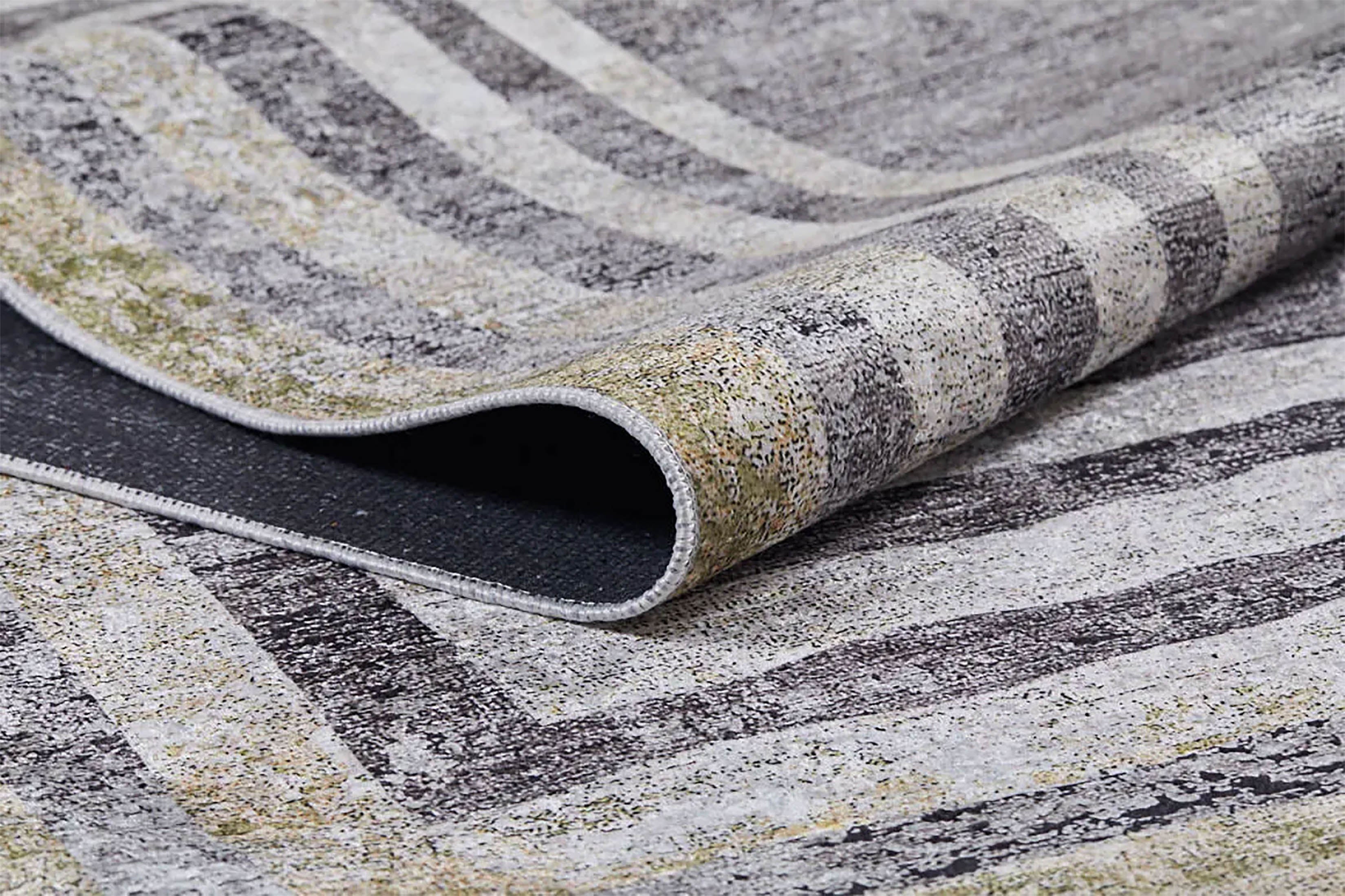 Brown Beige Geometric Antique Art Deco Rug