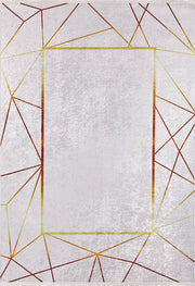 Braunbeiger geometrischer antiker Art Deco Teppich