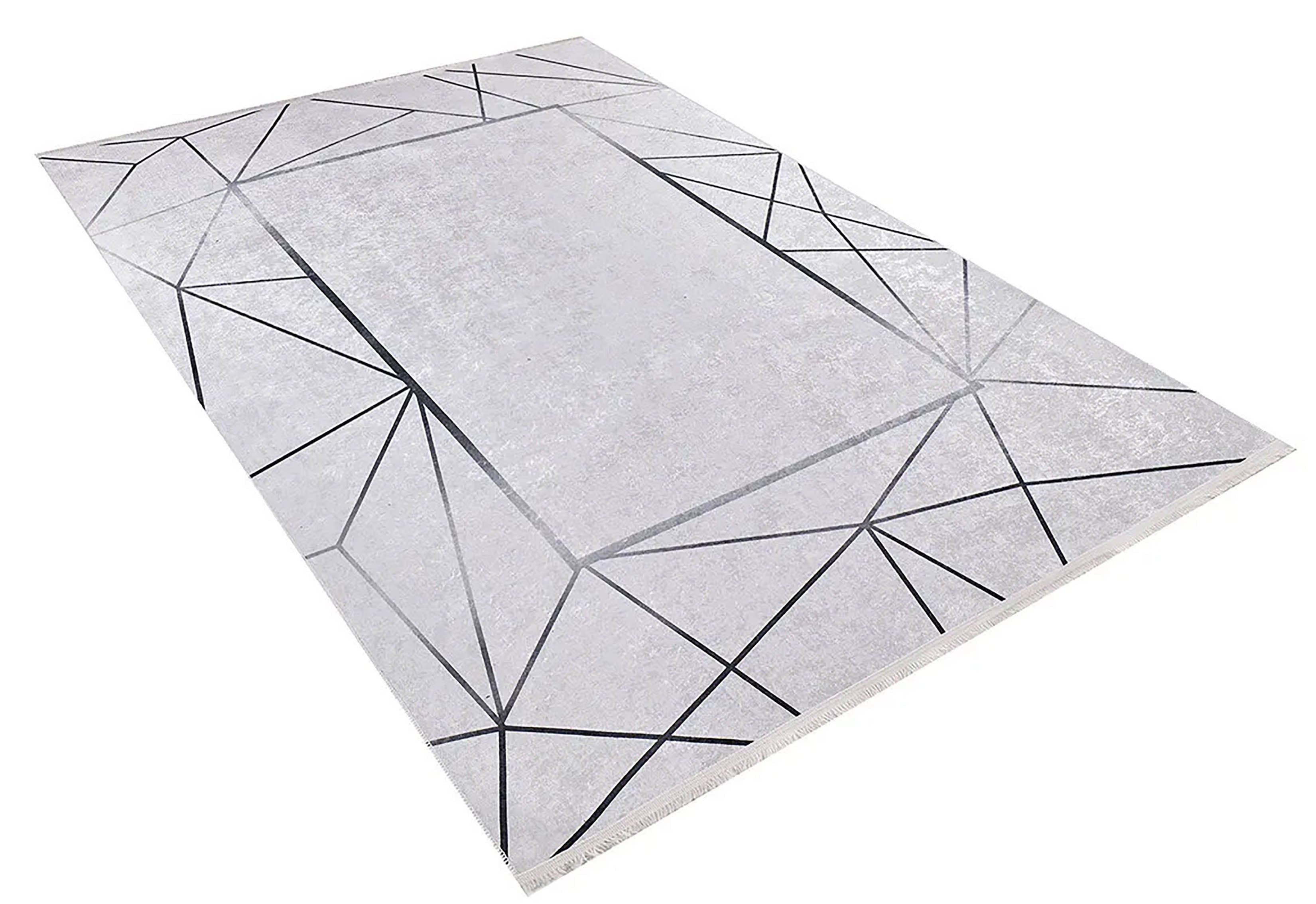 Brown Beige Geometric Antique Art Deco Rug