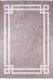 Pale Pink Cream Beige Geometric Patterned Kilim Rug