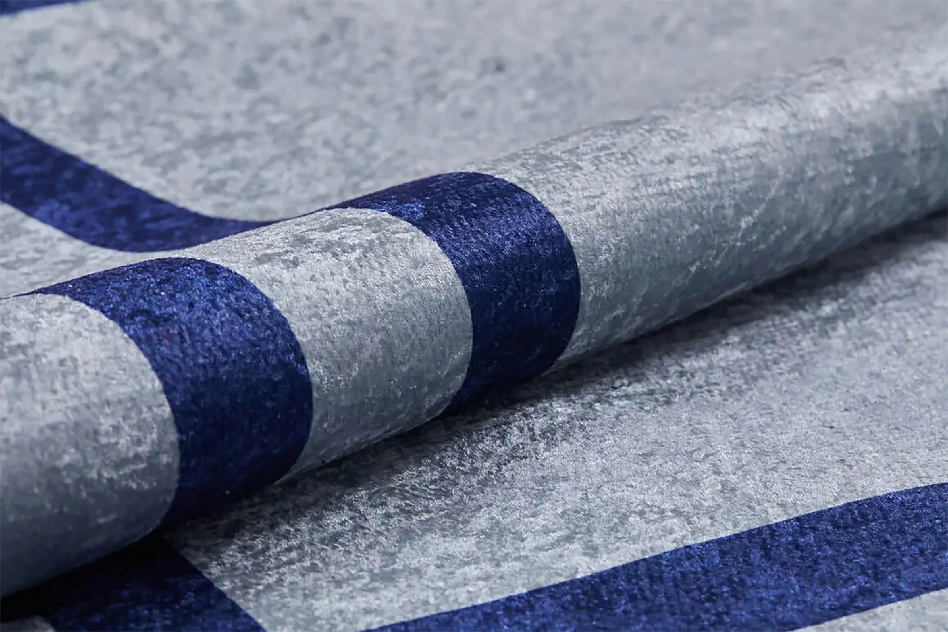 Gri Mavi Geometrik Halı