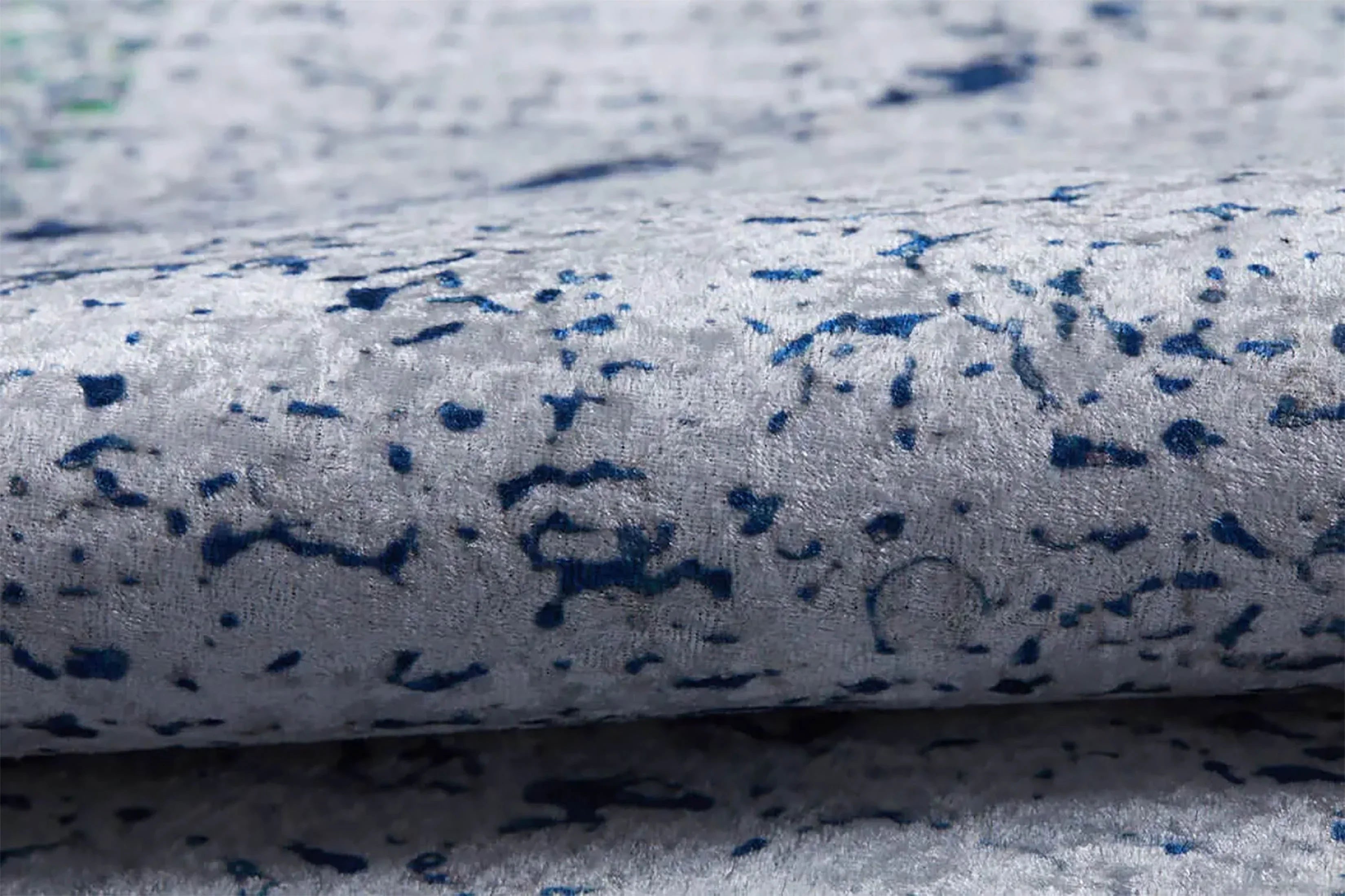 Gri Mavi Geometrik Antik Art Deco Halı