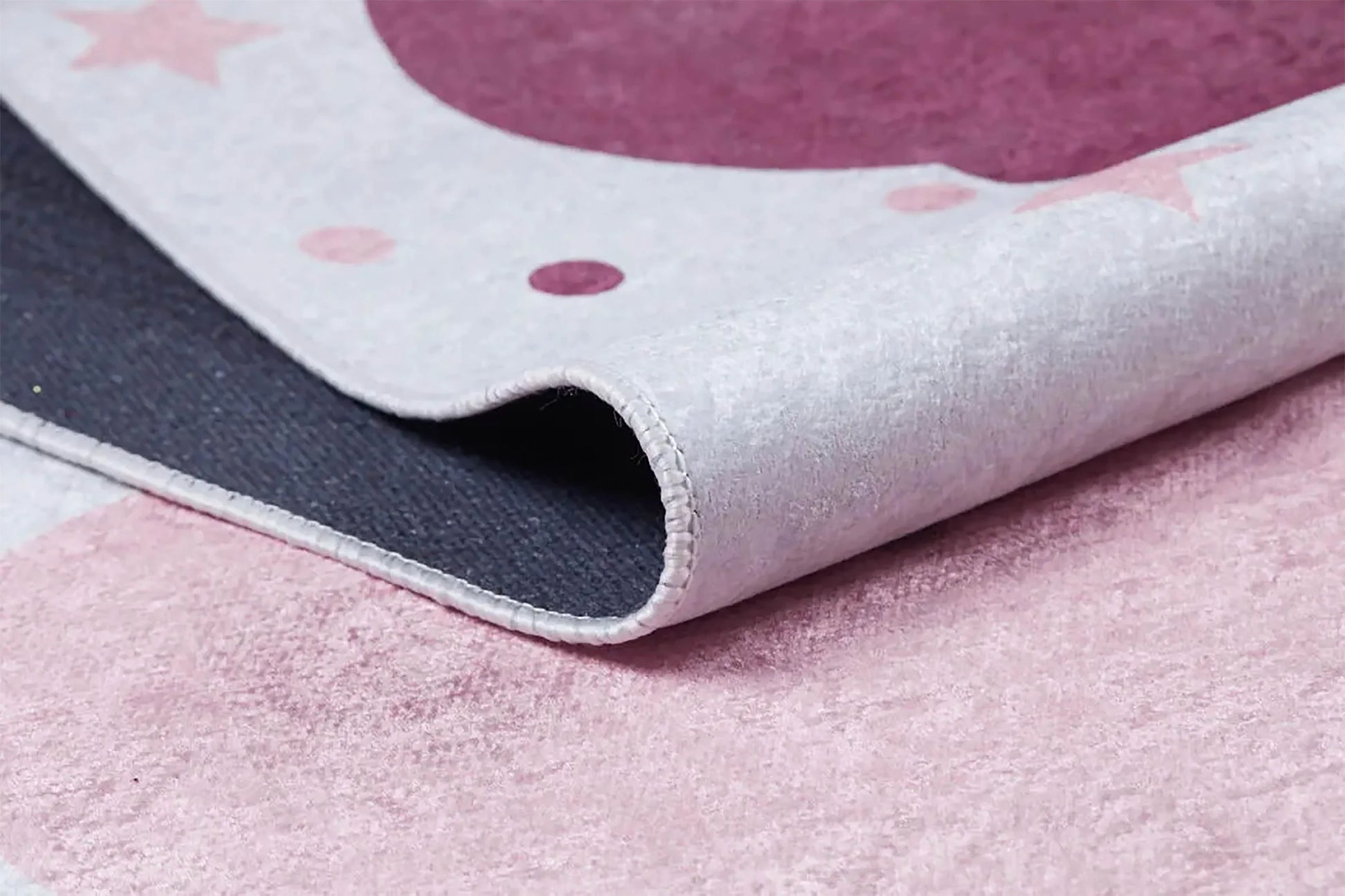 Bulut Yıldız Pembe Krem Çocuk Halısı