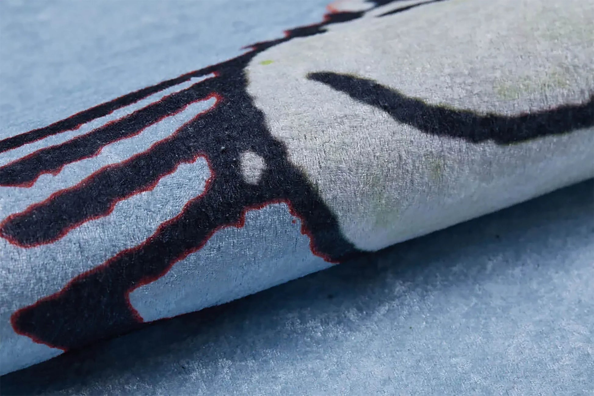 Mavi Seksek Desenli Çizgi Karakterli Çocuk Halısı