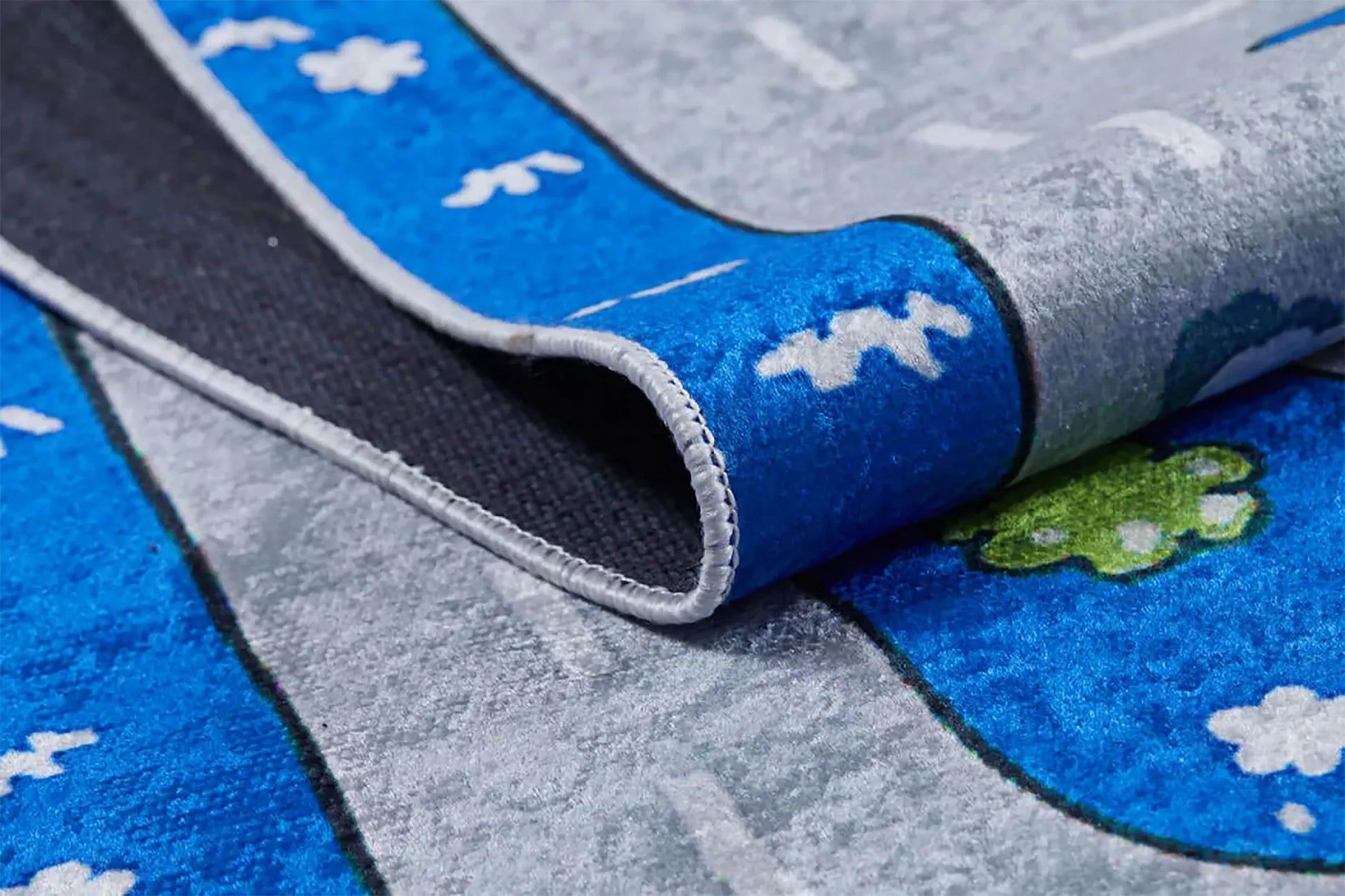 Mavi Kasaba Yol Haritası Çocuk Halısı