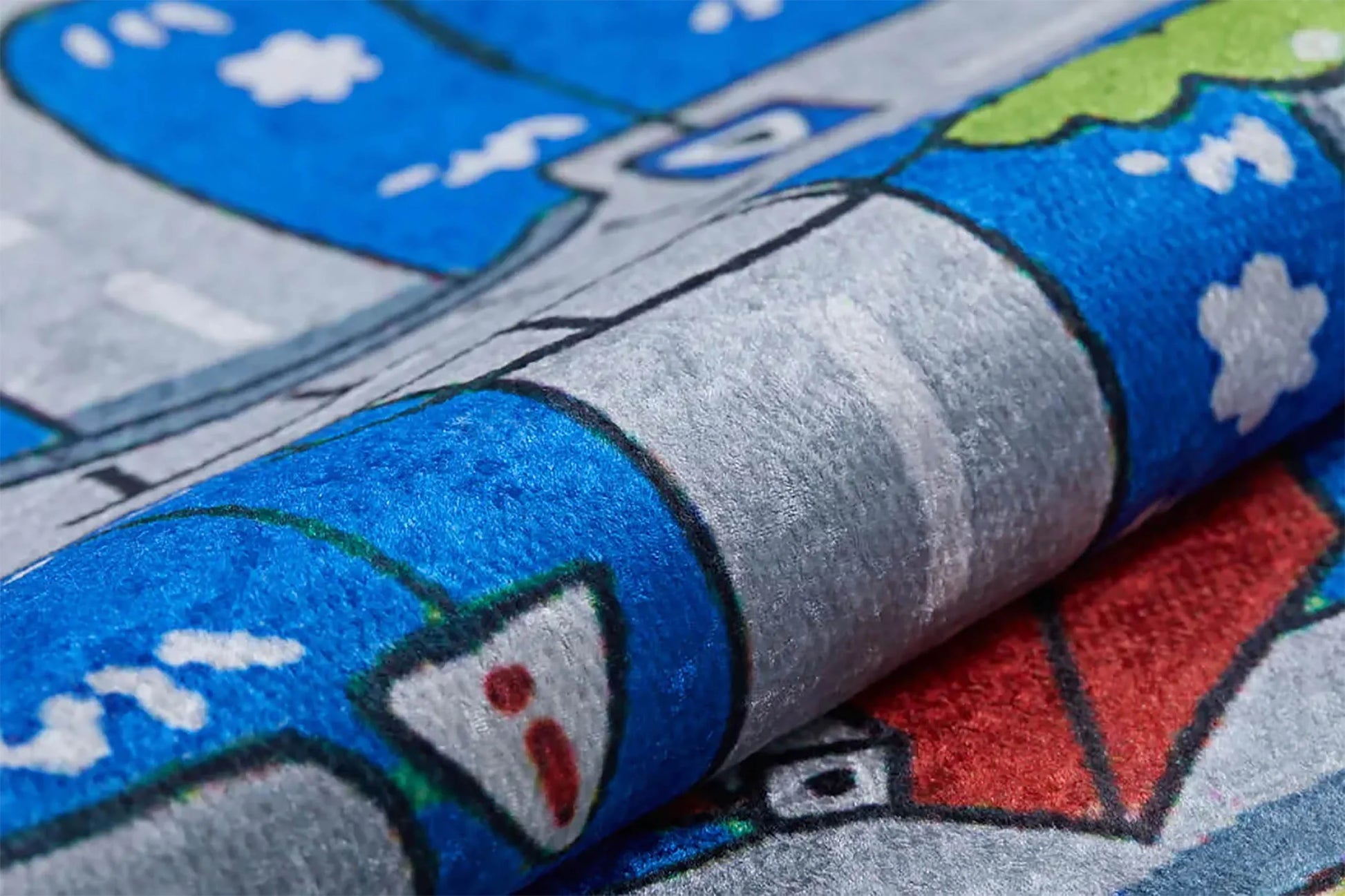 Mavi Kasaba Yol Haritası Çocuk Halısı