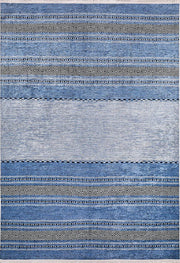 Mavi Etnik Desenli Bohem Degrade Halı