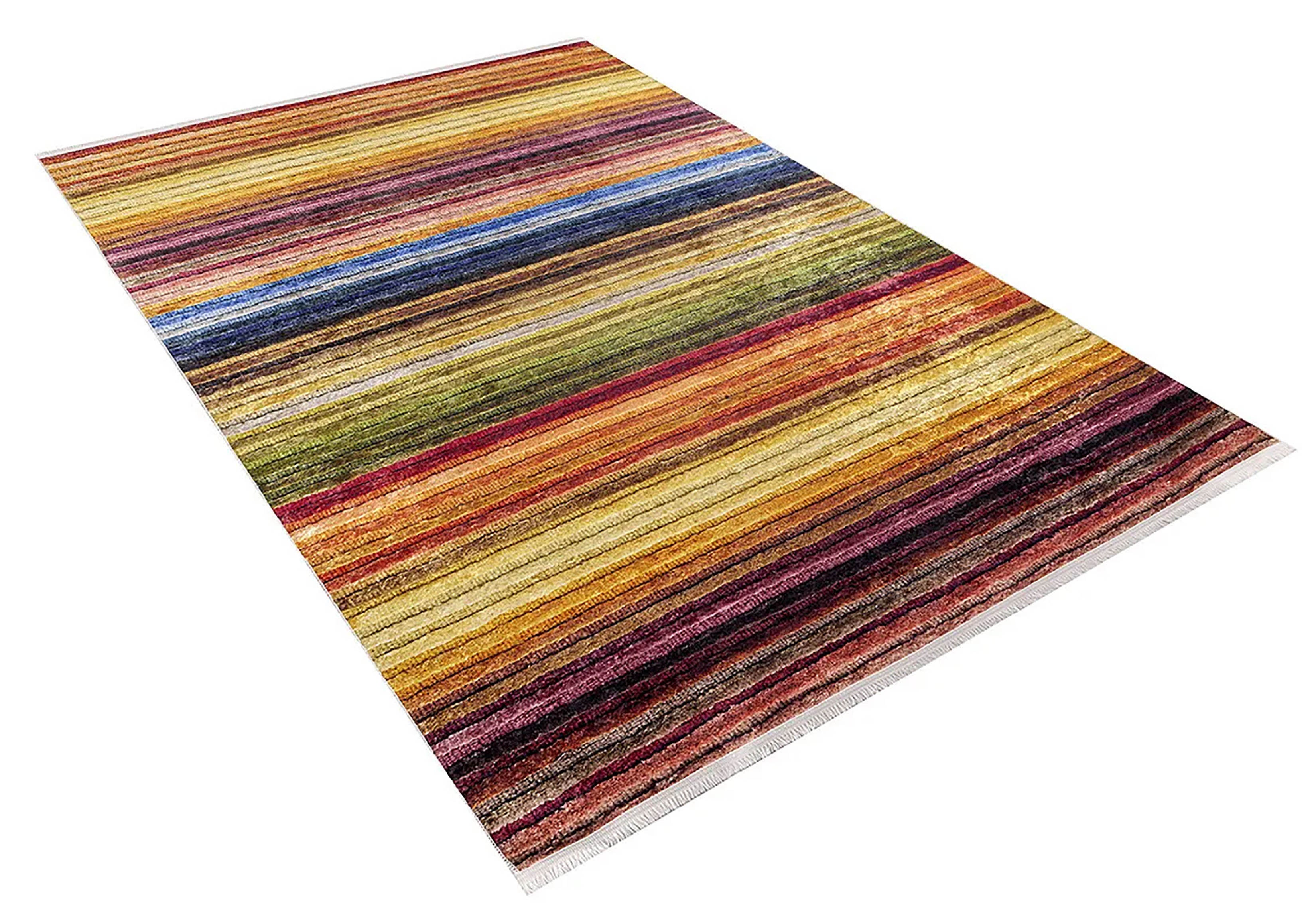 Brown Beige Geometric Antique Art Deco Rug