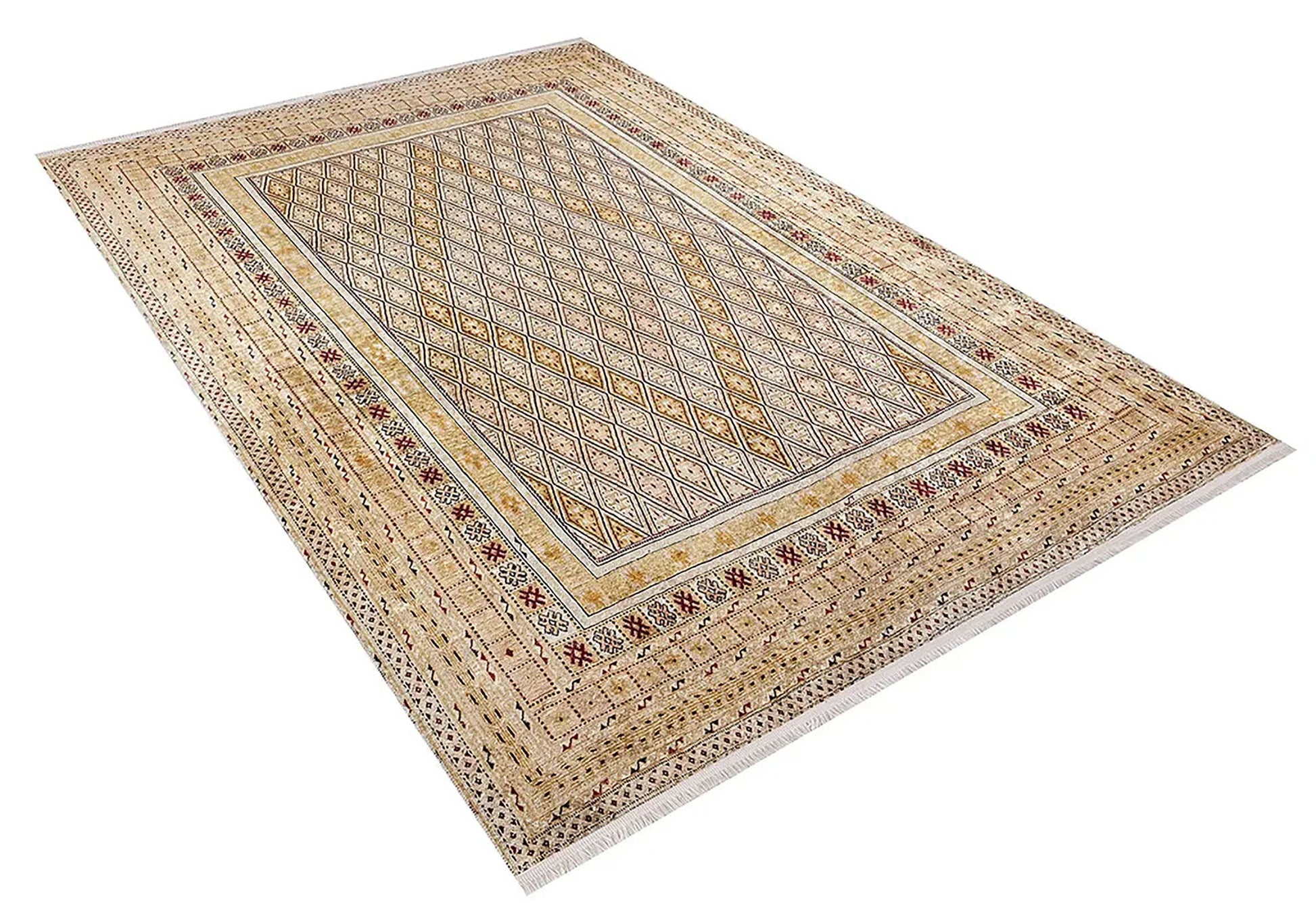 Geometrik Desenli Turuncu Sarı Kilim Halı