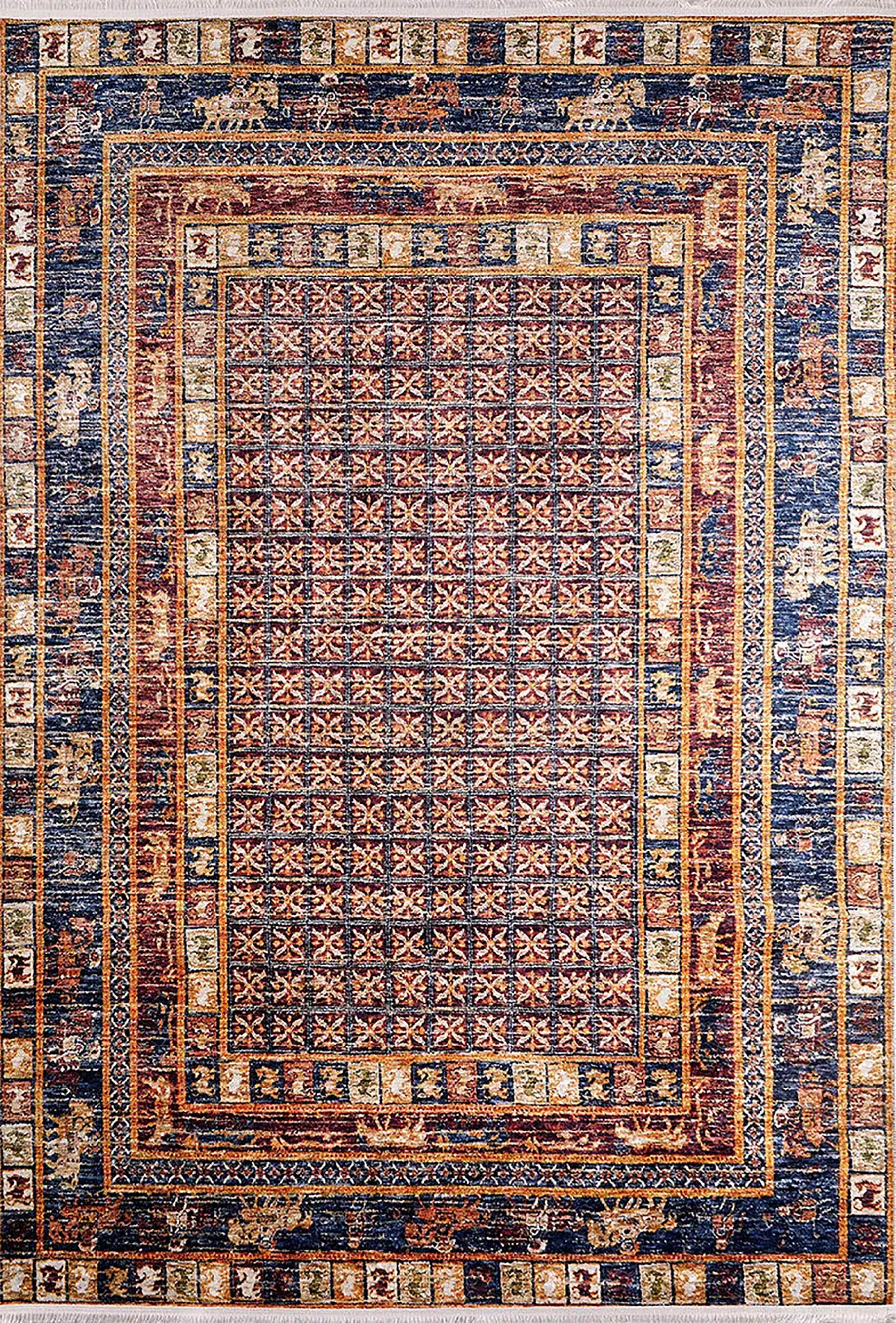 Braunbeiger geometrischer antiker Art Deco Teppich