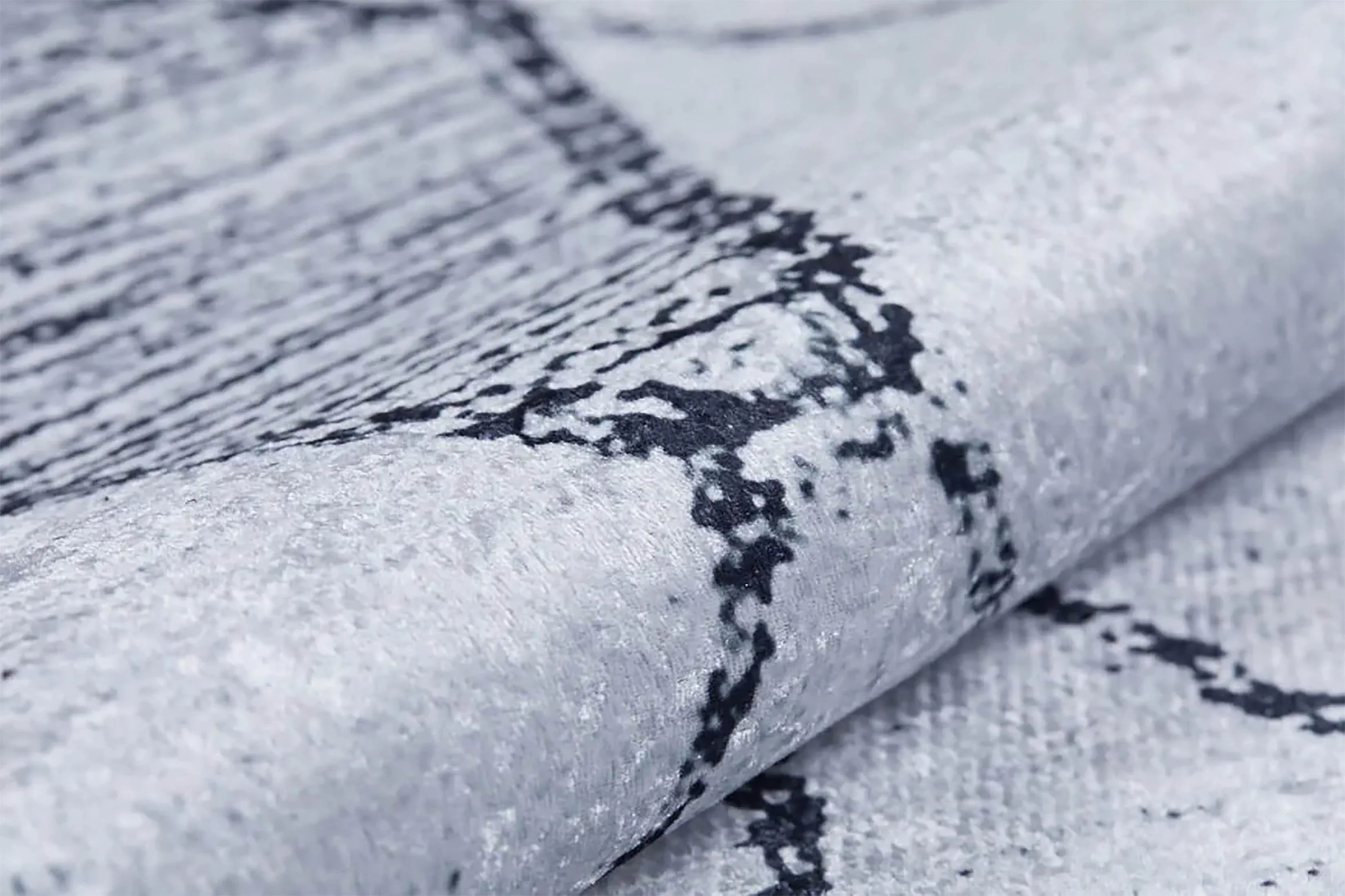 Beyaz Gri Soyut Baklava Desenli İskandinav Modern Halı