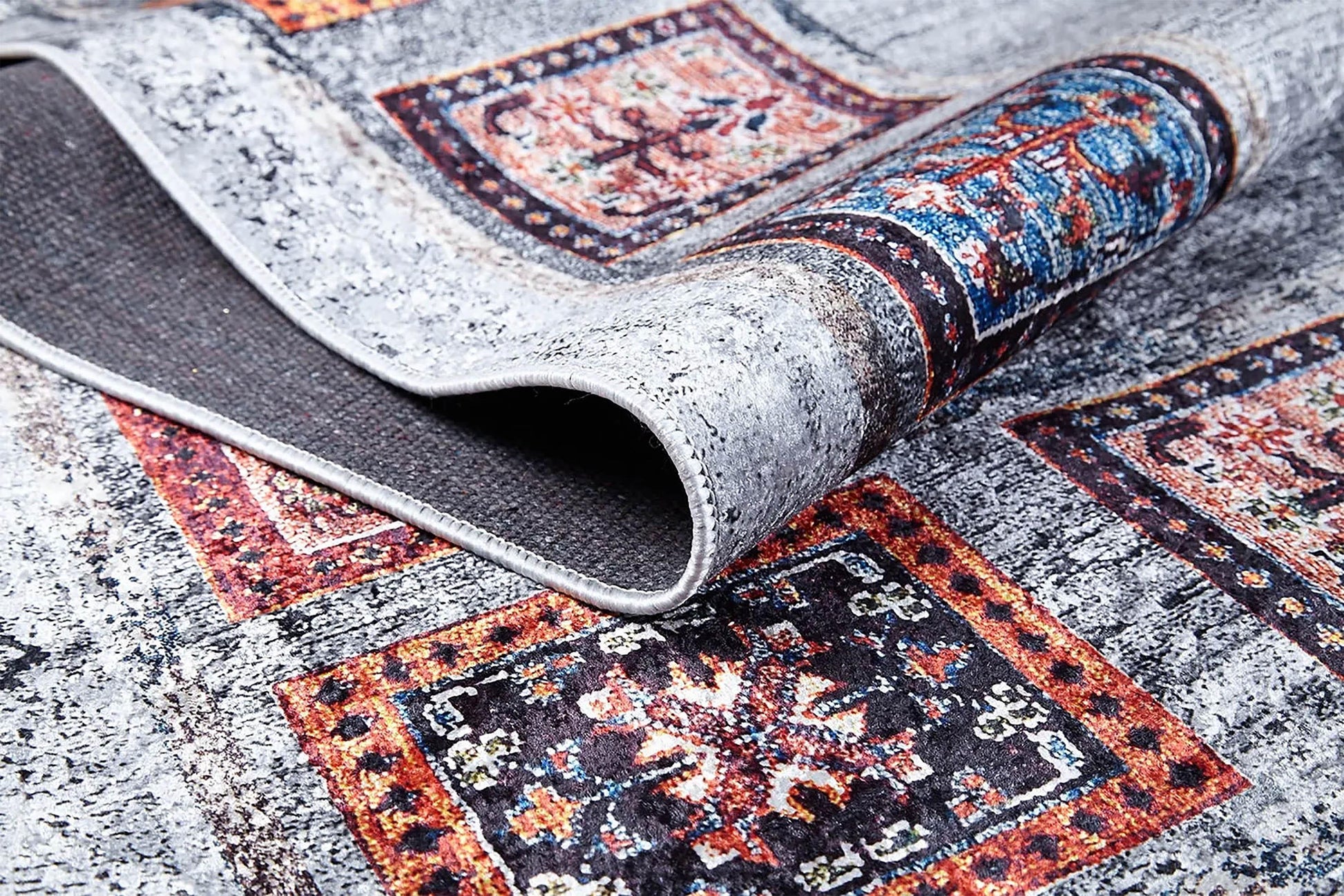 Gri Antik Bohem Halı