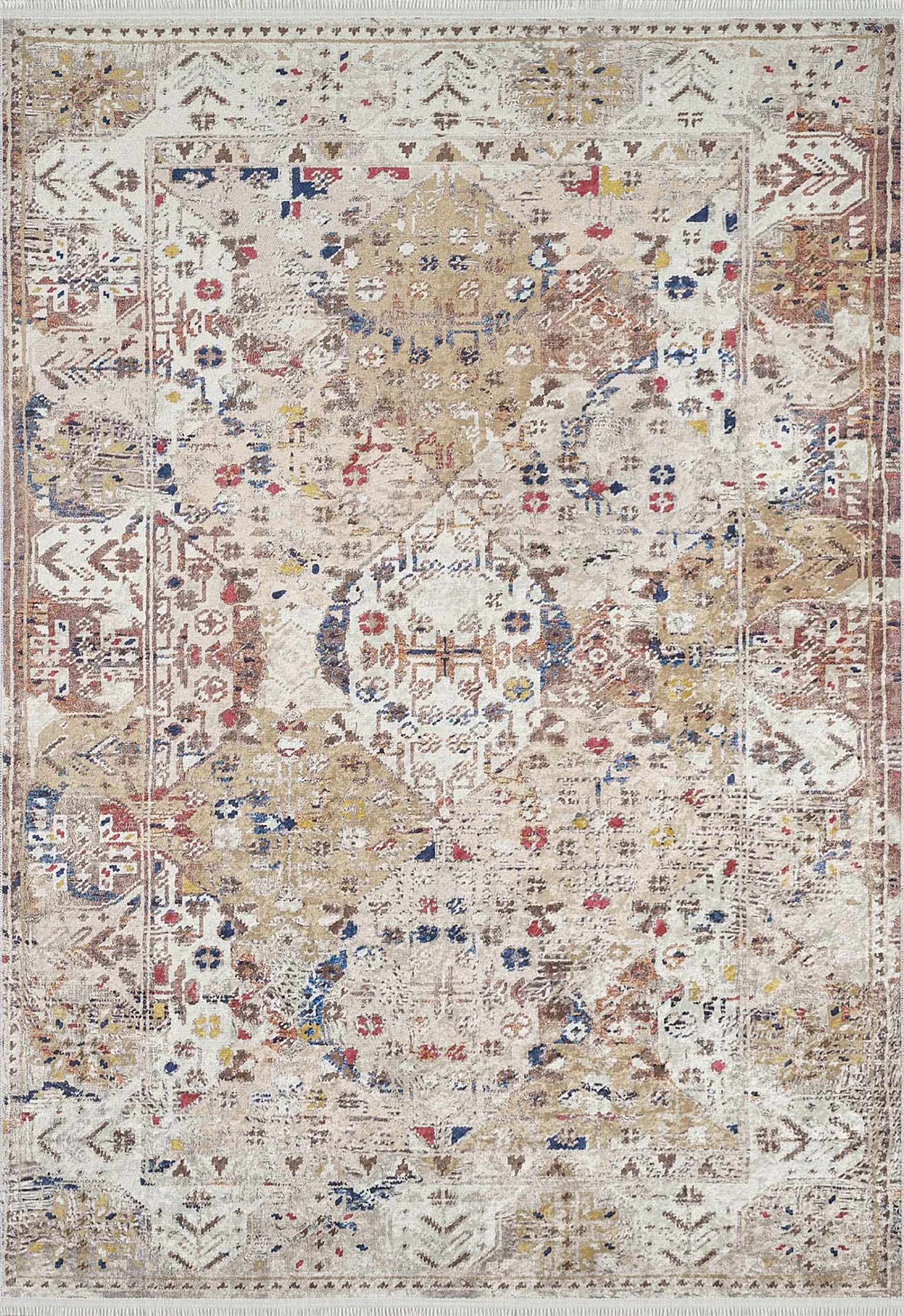 Pembe Bej Bohem Modern Kilim Halı - Pera Halı