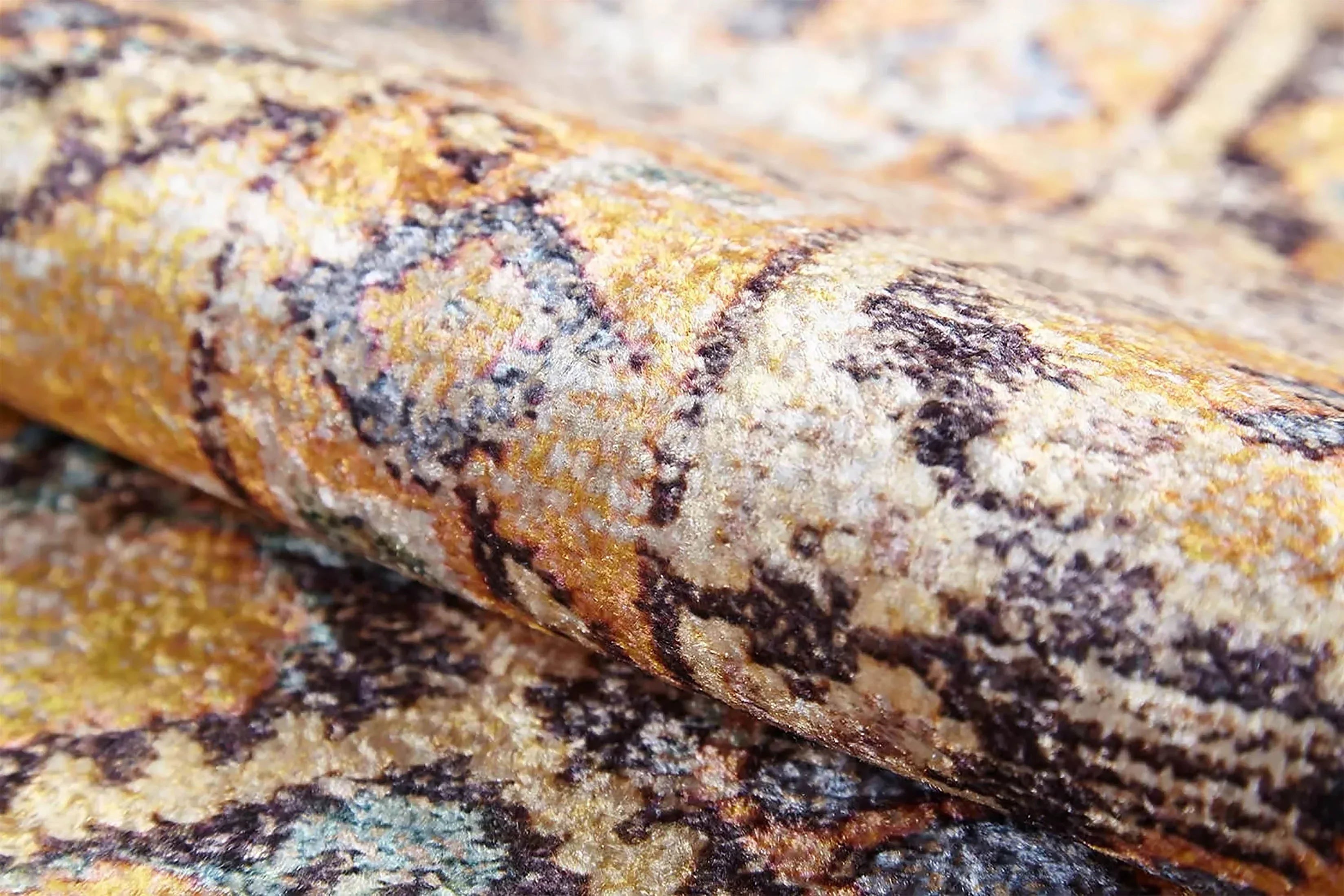 Petek Desenli Sarı Modern Halı