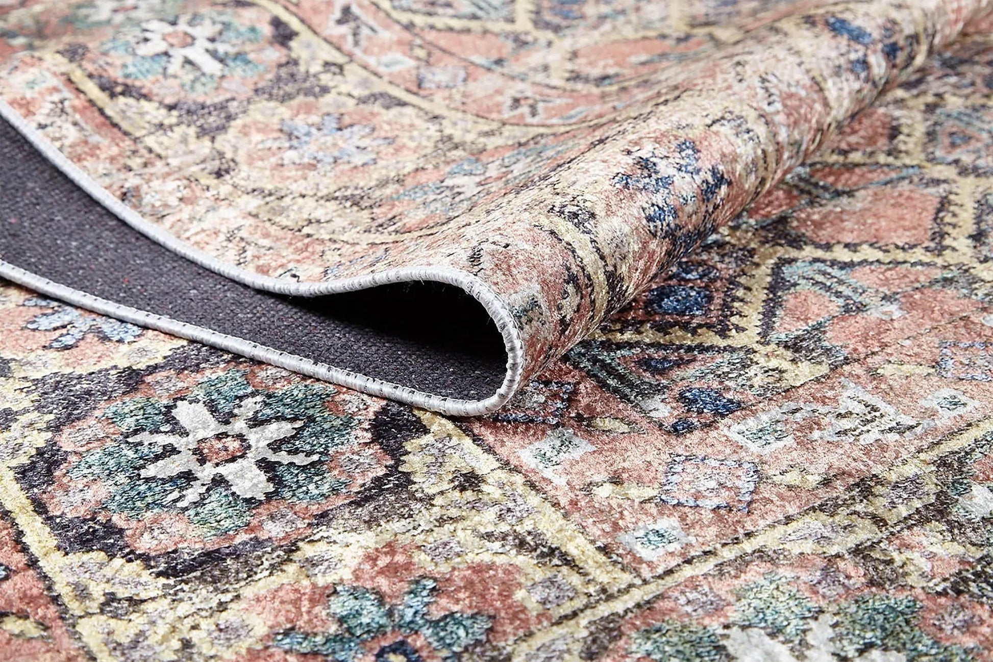 Petek Desenli Açık Pembe Modern Halı