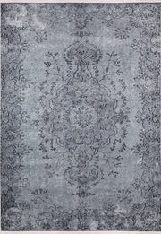 Gri Eskitme Klasik Desenli Vintage Salon Halısı