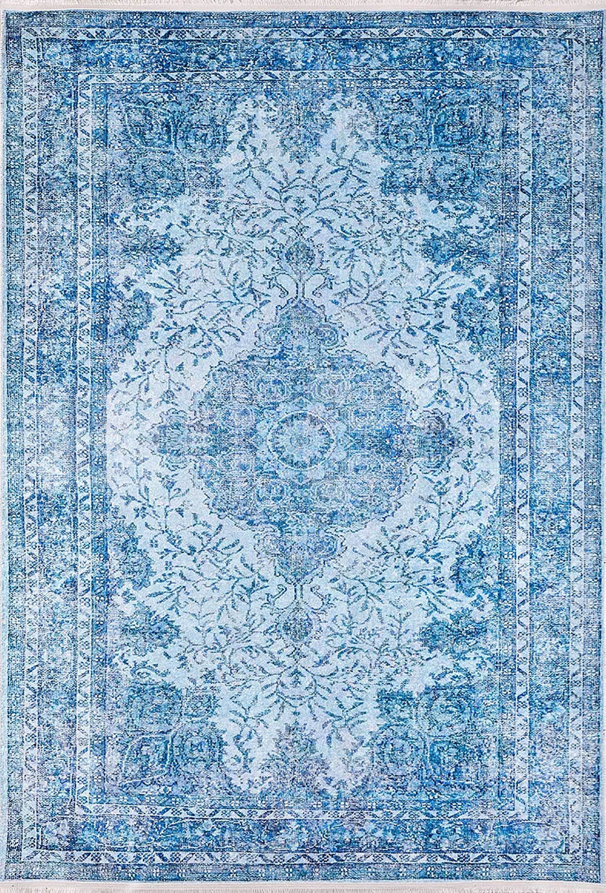Eskitme Vintage Mavi Halı - Pera Halı