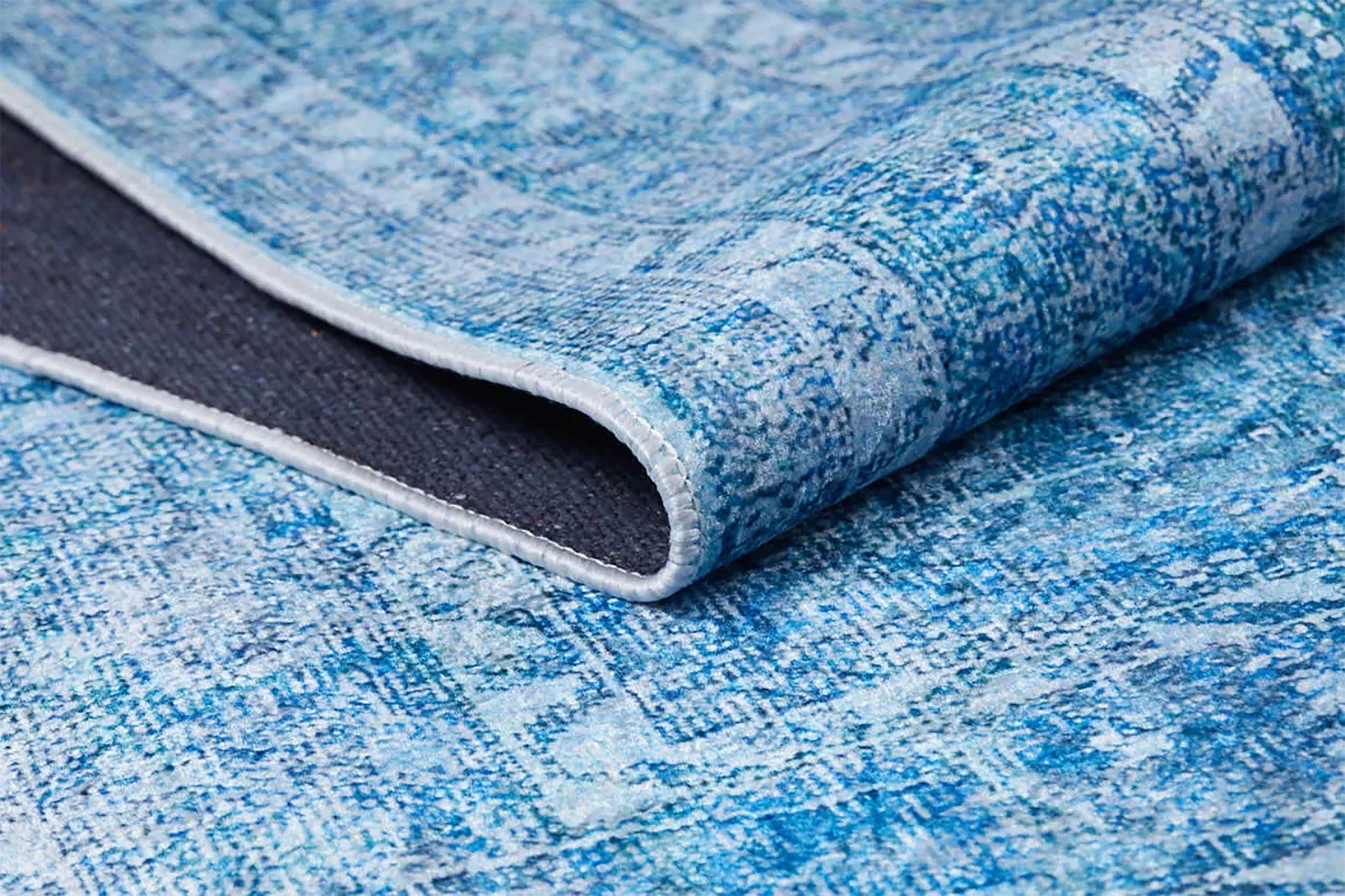 Eskitme Vintage Mavi Halı