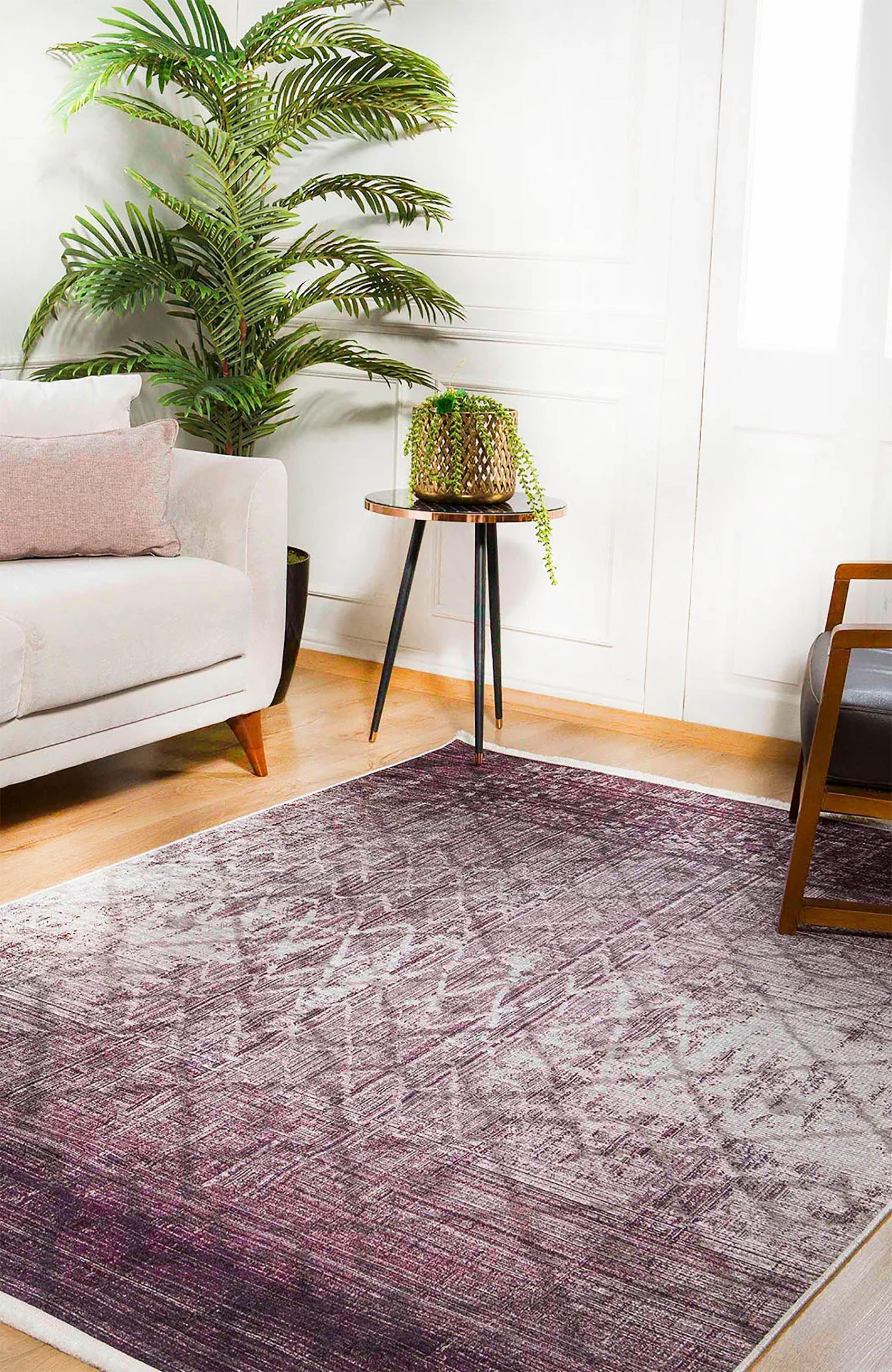 Koyu Bordo Baklava Desen Halı