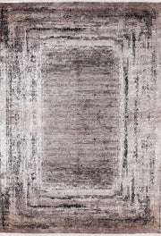 Brown Beige Geometric Antique Art Deco Rug