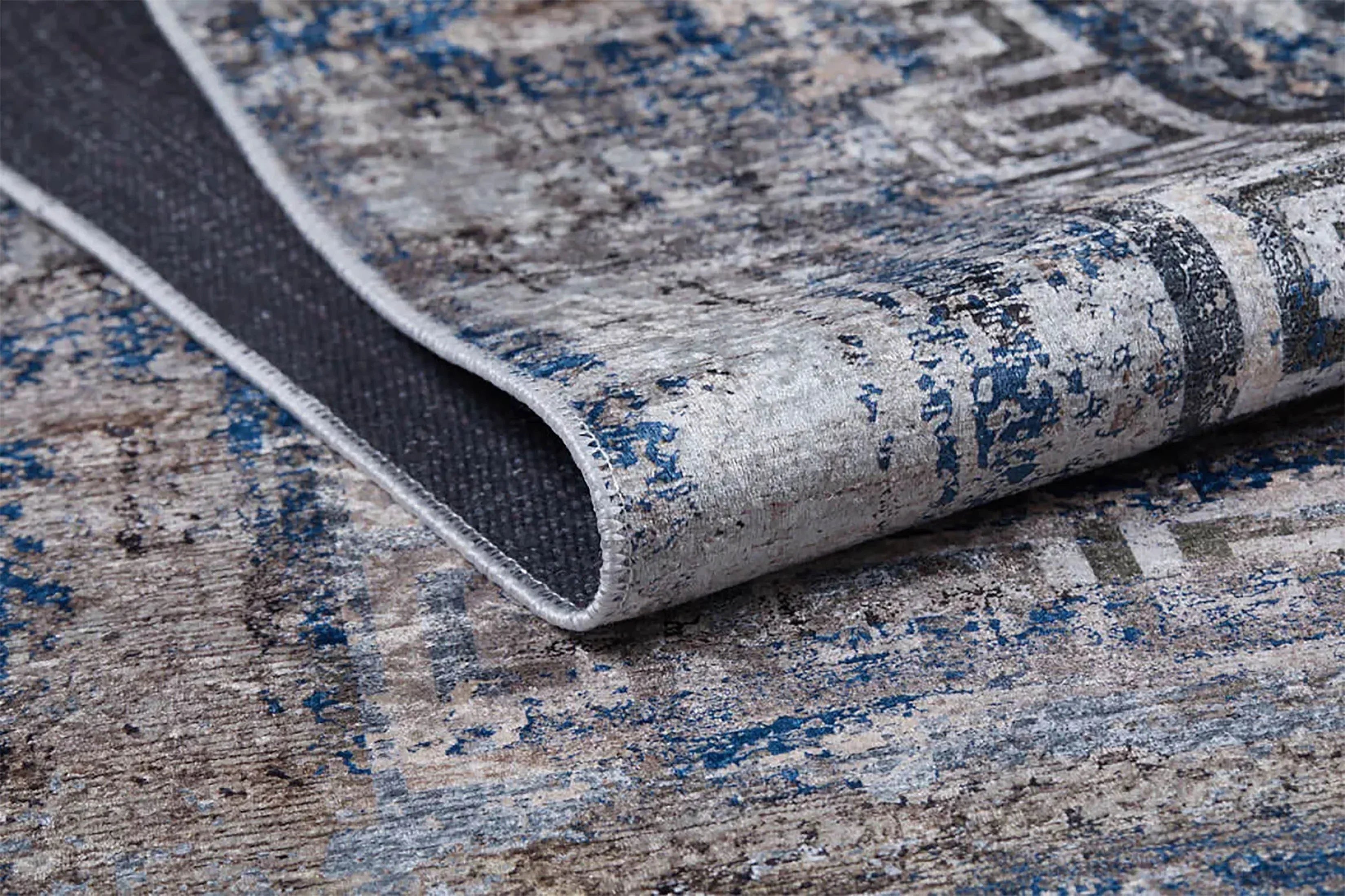 Bej Kahve Yunan Anahtar Desenli Modern Halı