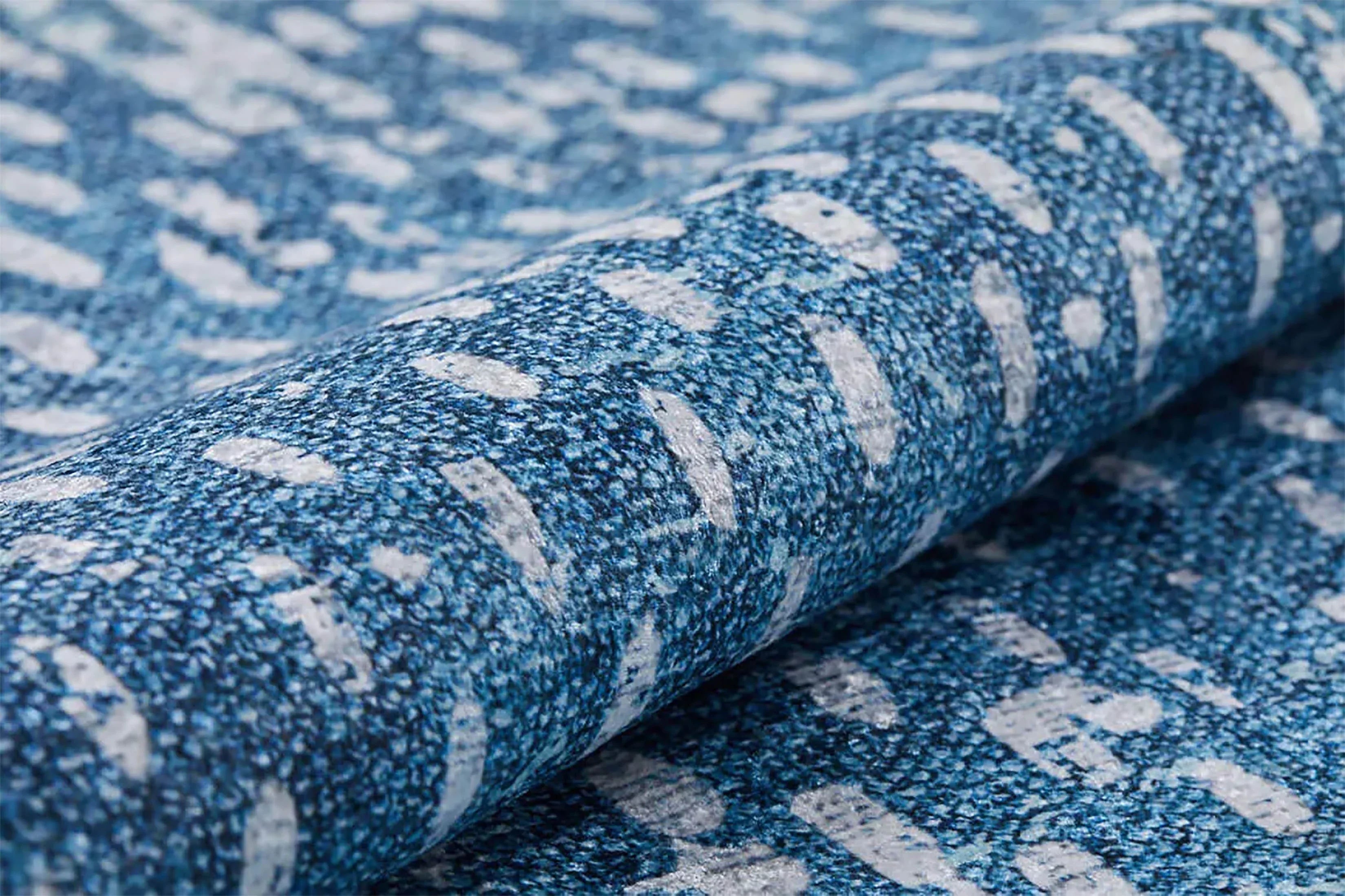 Mavi Soyut Desen Modern Halı