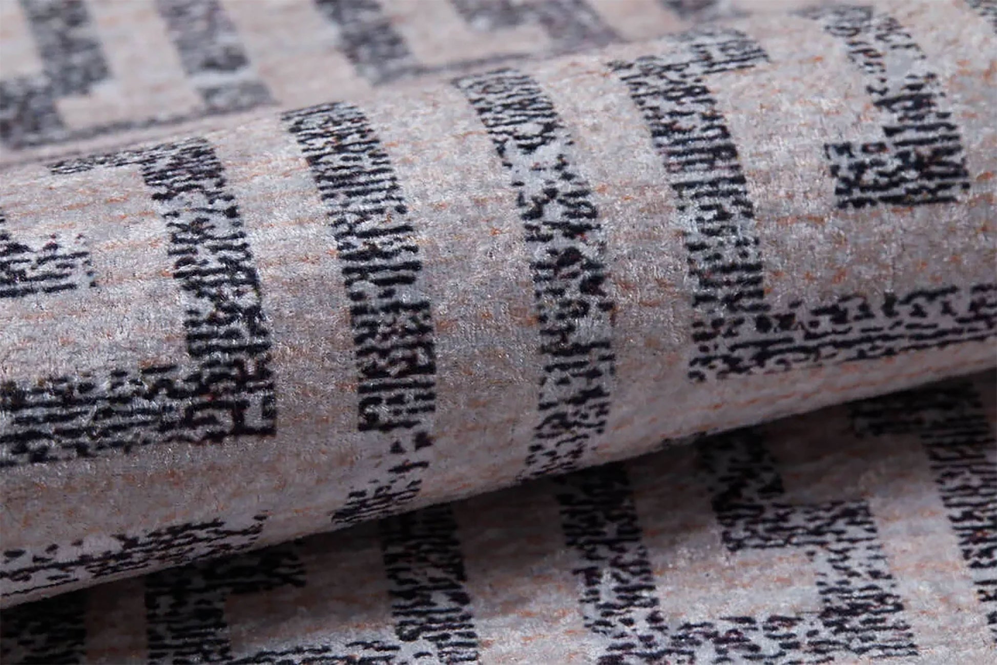 Bej Siyah Geometrik Modern Halı - Pera Halı