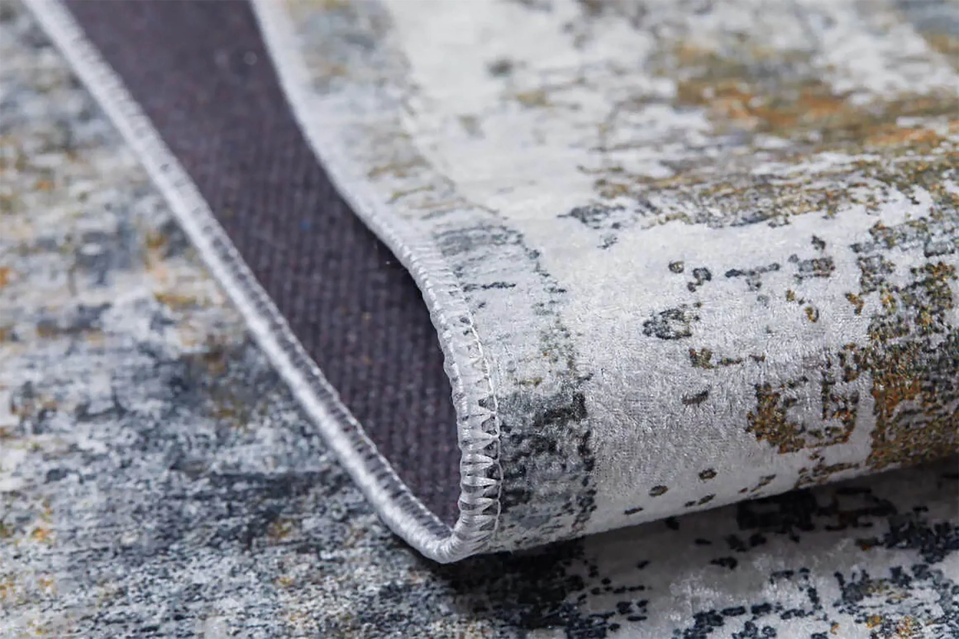 Gri Turuncu Eskitme Modern Halı