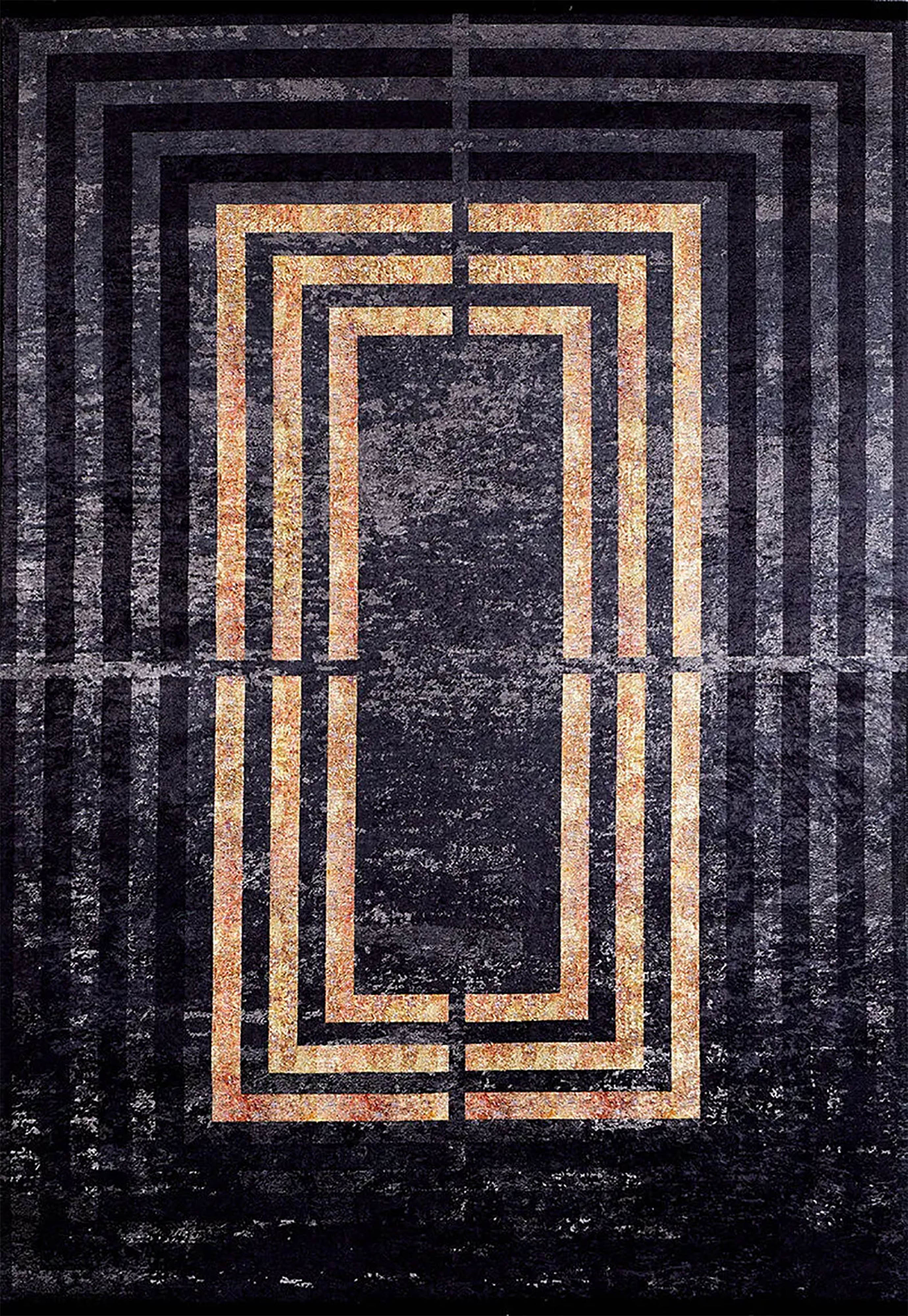Braunbeiger geometrischer antiker Art Deco Teppich