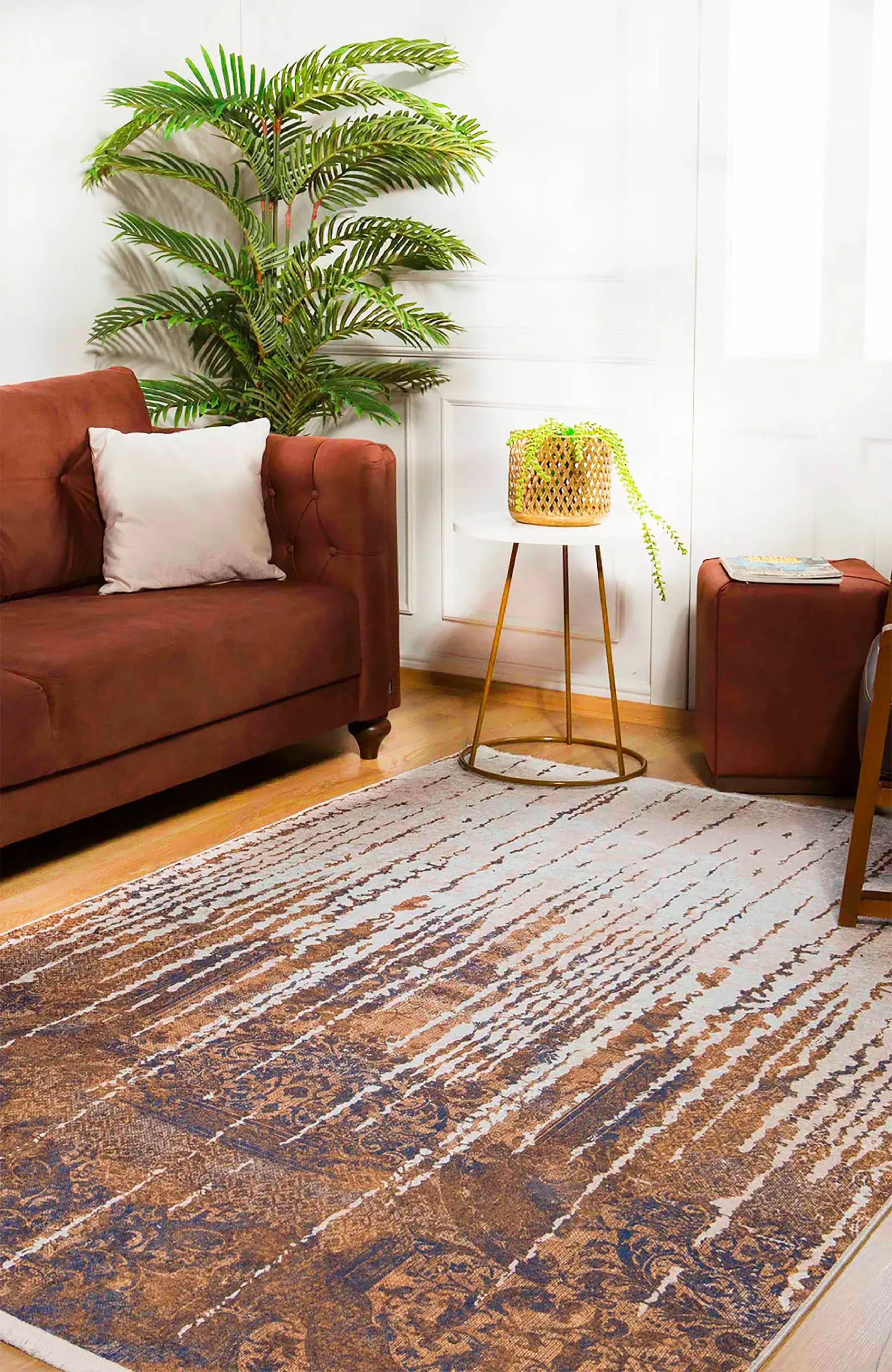 Kahve Bej Modern Halı