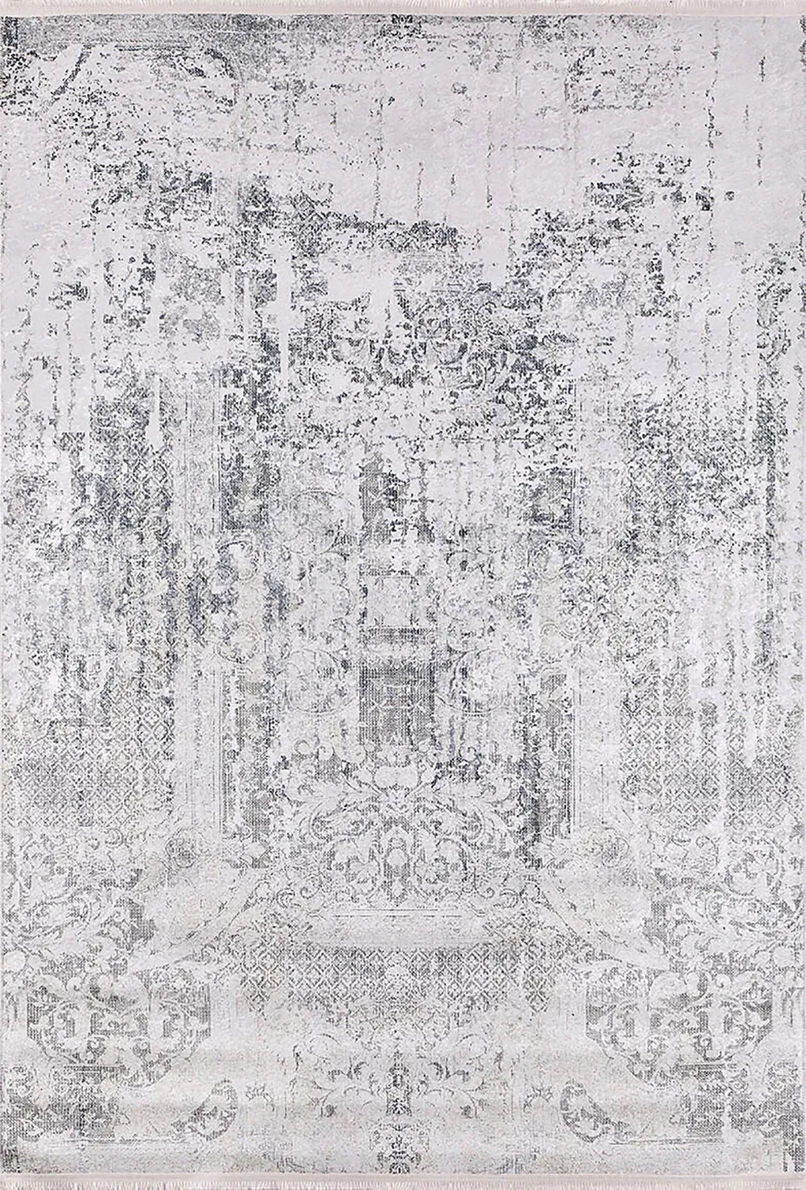 Brown Beige Geometric Antique Art Deco Rug