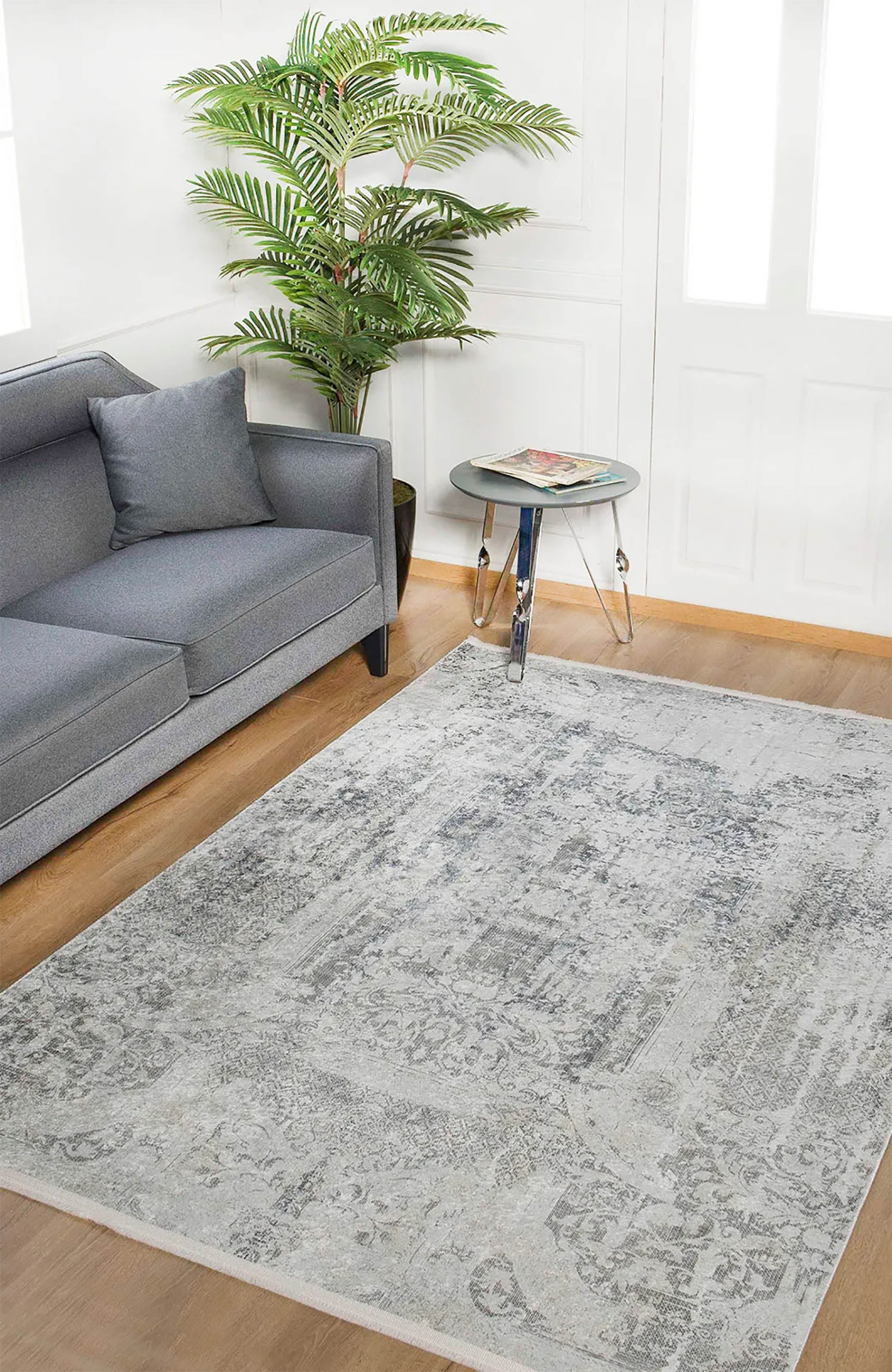 Brown Beige Geometric Antique Art Deco Rug