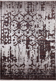 Brown Beige Geometric Antique Art Deco Rug